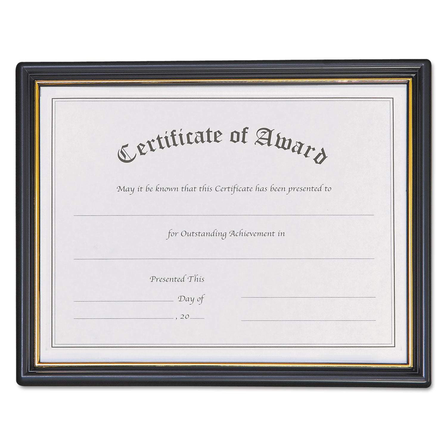 Economy Framed Achievement/Appreciation Awards, 11 x 8.5, Horiztontal Orientation, White with Black Border -