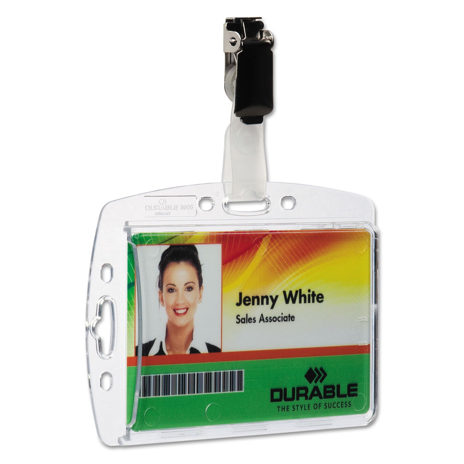 ID/Security Card Holder Set, Vertical/Horizontal, Clip, Clear, 25/Pack -
