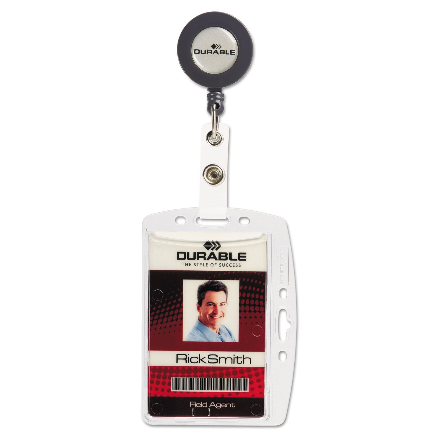 ID/Security Card Holder Set, Vertical/Horizontal, Reel, Clear, 10/Pack -