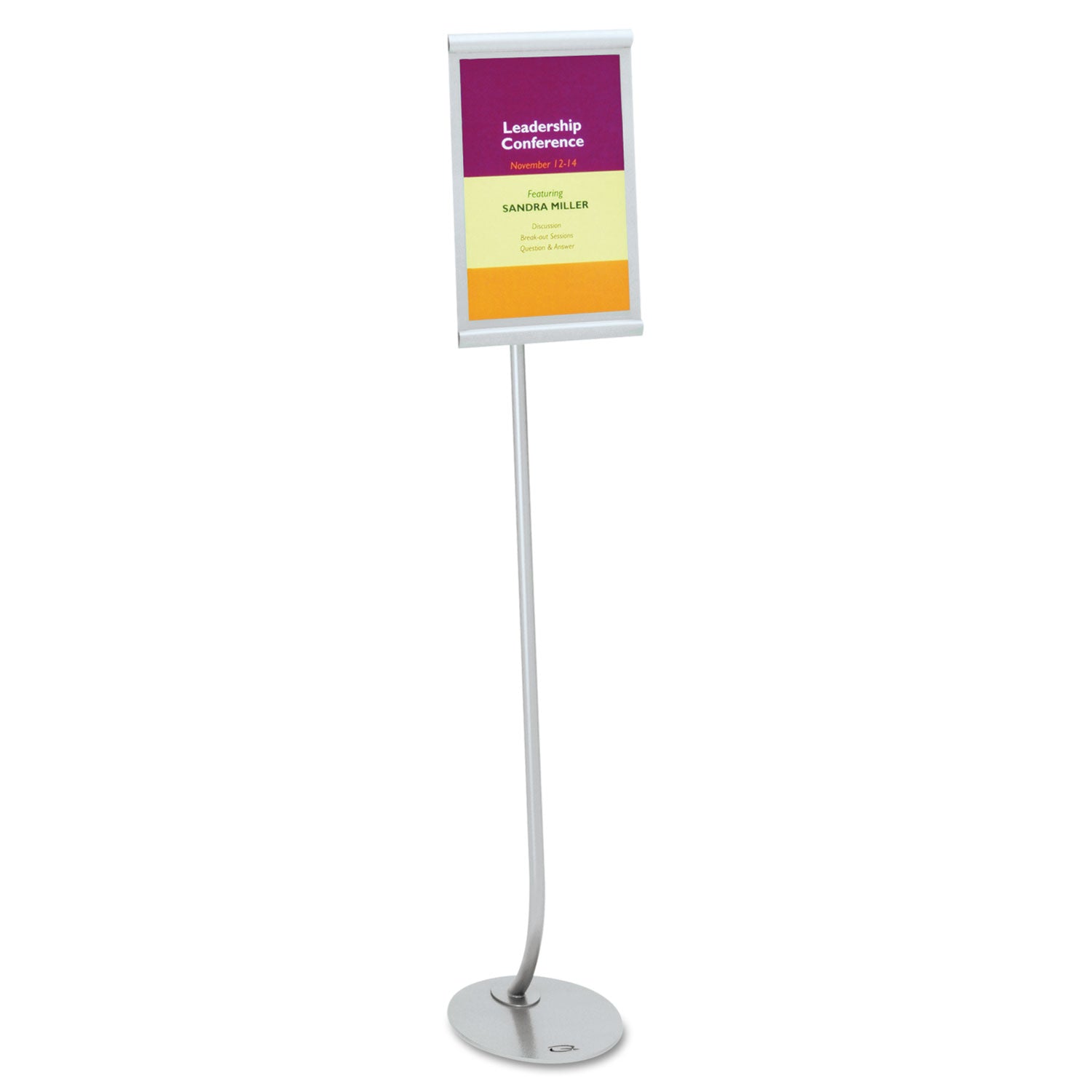 Designer Sign Stand, Silver Aluminum Frame, 11 x 17 -