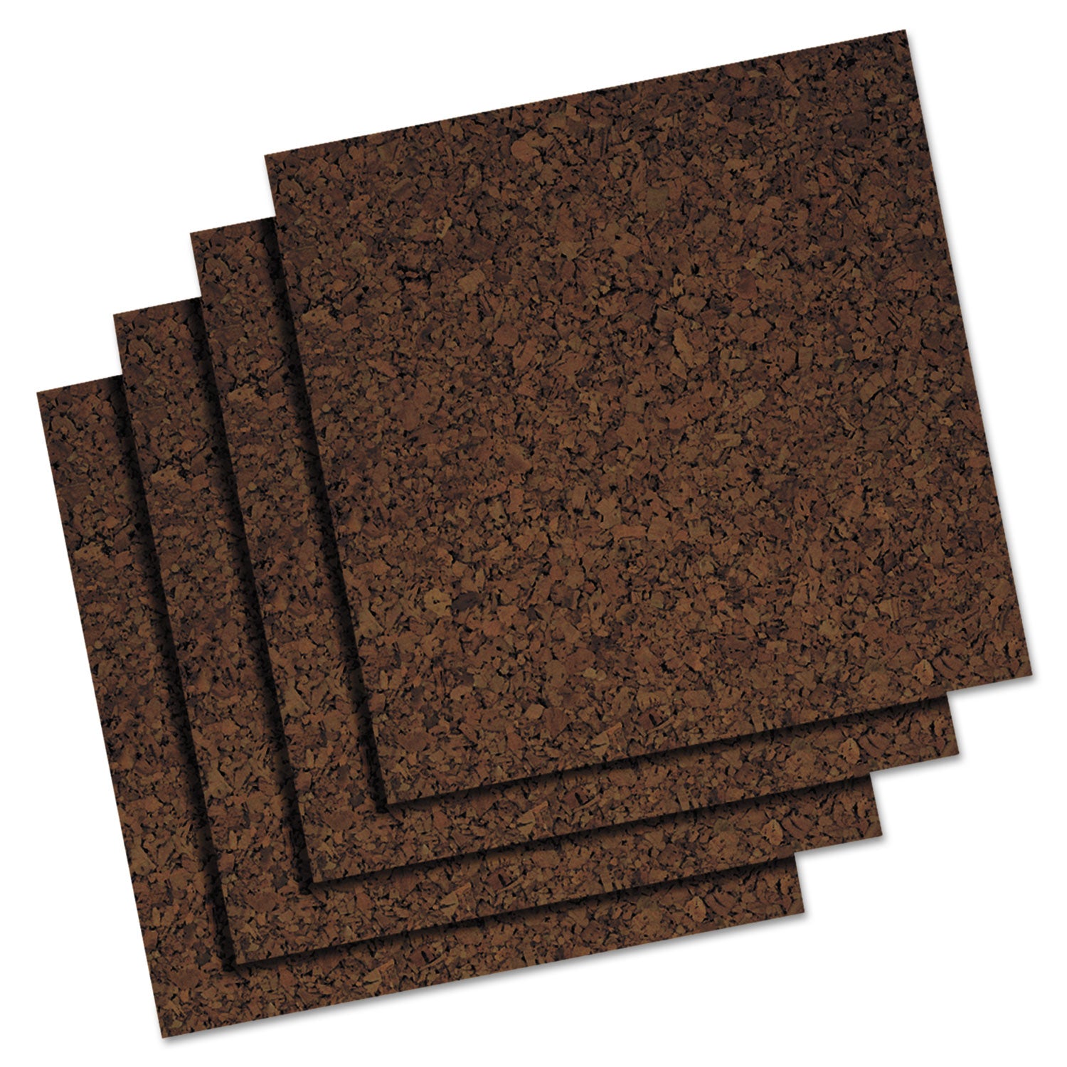 Cork Panel Bulletin Board, 12 x 12, Brown, 4 Panels/Pack - 1