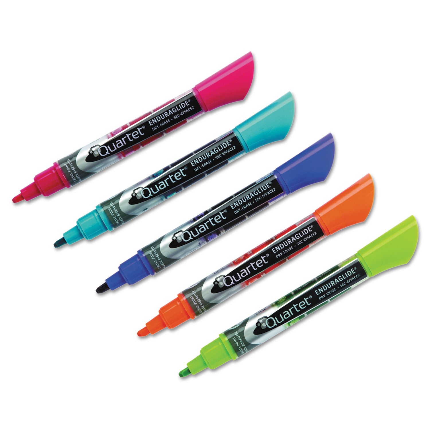 EnduraGlide Dry Erase Marker, Broad Chisel Tip, Nine Assorted Colors, 12/Set -