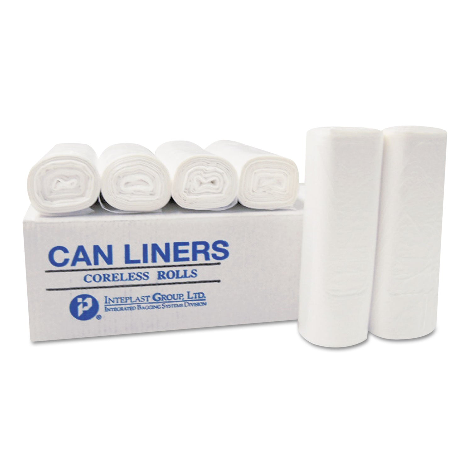 low-density-commercial-can-liners-coreless-interleaved-roll-60-gal-08-mil-38-x-58-white-20-bags-roll-5-rolls-carton_ibssl3858xhw - 2