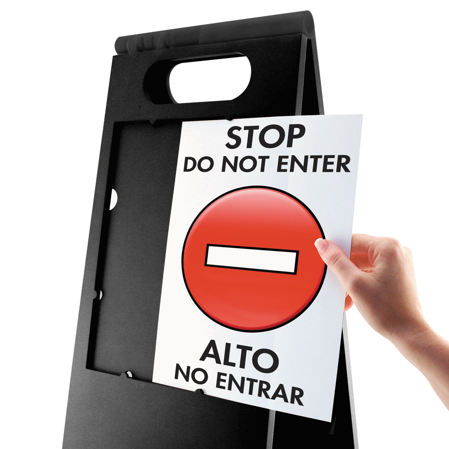 Floor Tent Sign, Doublesided, Plastic, 10.5 x 25.5, Black -