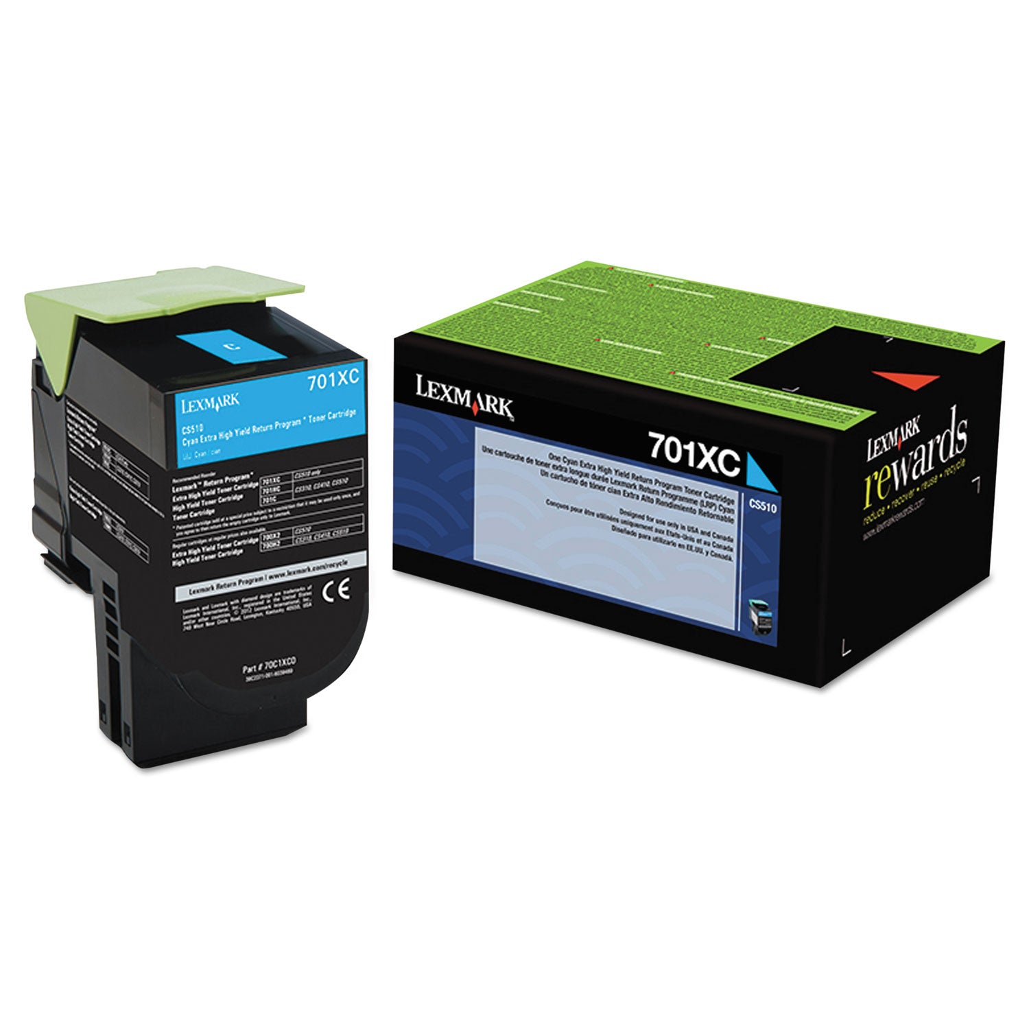 70C1XC0 Return Program Extra High-Yield Toner, 4,000 Page-Yield, Cyan -