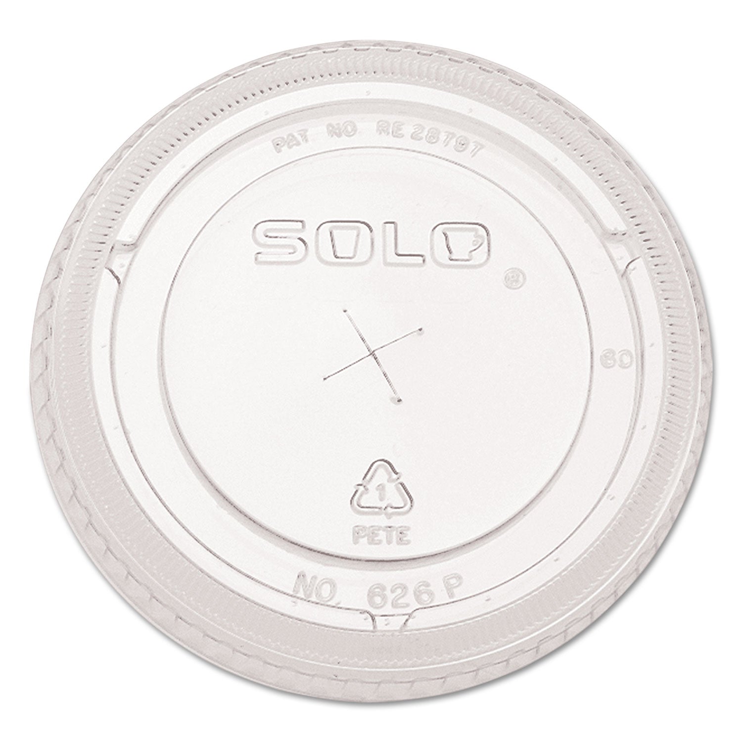 PETE Flat Straw-Slot Cold Cup Lids, Fits 16 oz to 24 oz, Clear, 100/Pack -