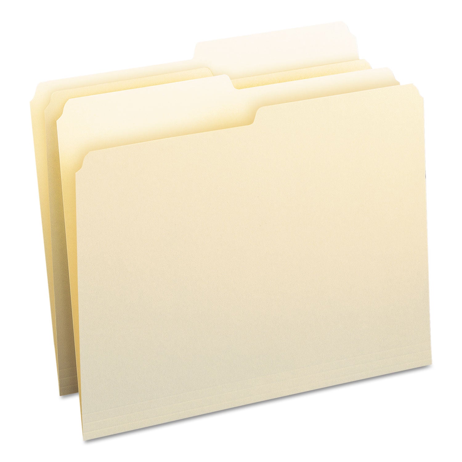 Manila File Folders, 1/2-Cut Tabs: Assorted, Letter Size, 0.75" Expansion, Manila, 100/Box -