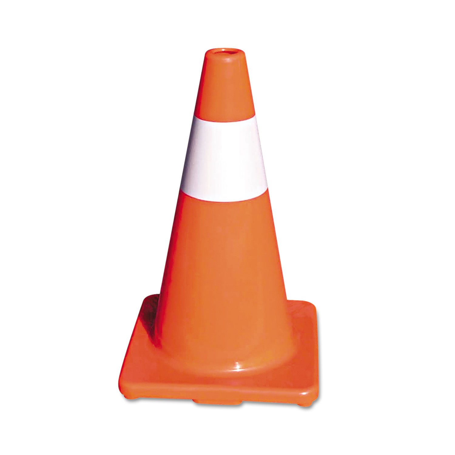 Traffic Cone, 10 x 10 x 18, Orange/Silver -
