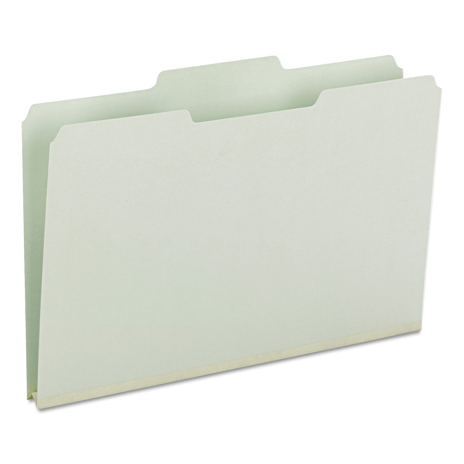 Expanding Recycled Heavy Pressboard Folders, 1/3-Cut Tabs: Assorted, Legal Size, 1" Expansion, Gray-Green, 25/Box -