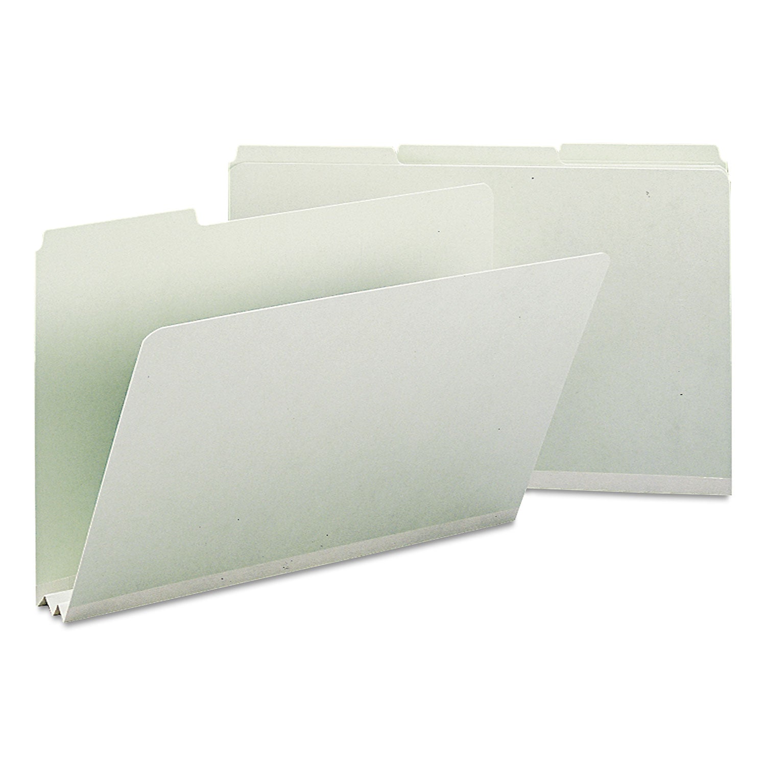 Expanding Recycled Heavy Pressboard Folders, 1/3-Cut Tabs: Assorted, Legal Size, 2" Expansion, Gray-Green, 25/Box -