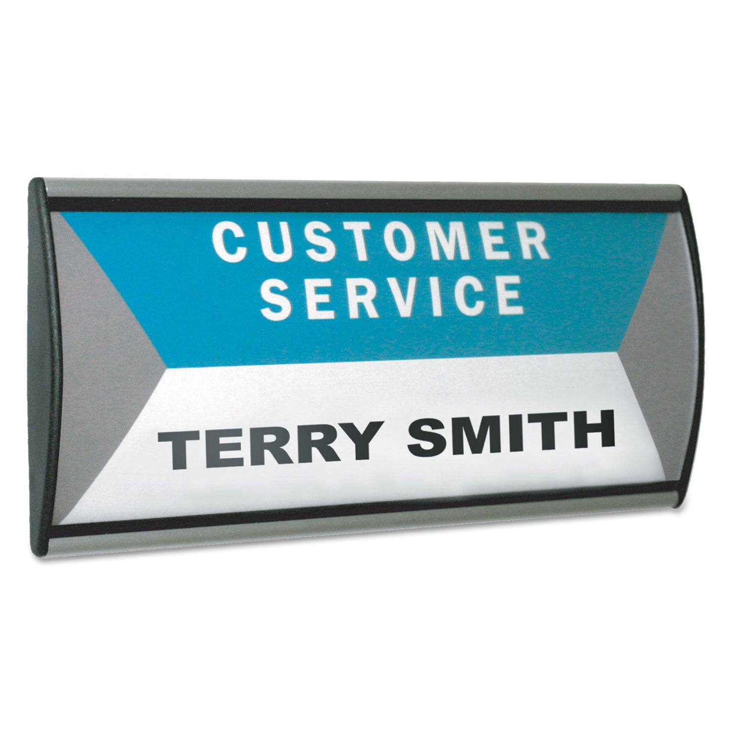 People Pointer Wall/Door Sign, Aluminum Base, 8.75 x 4, Black/Silver -