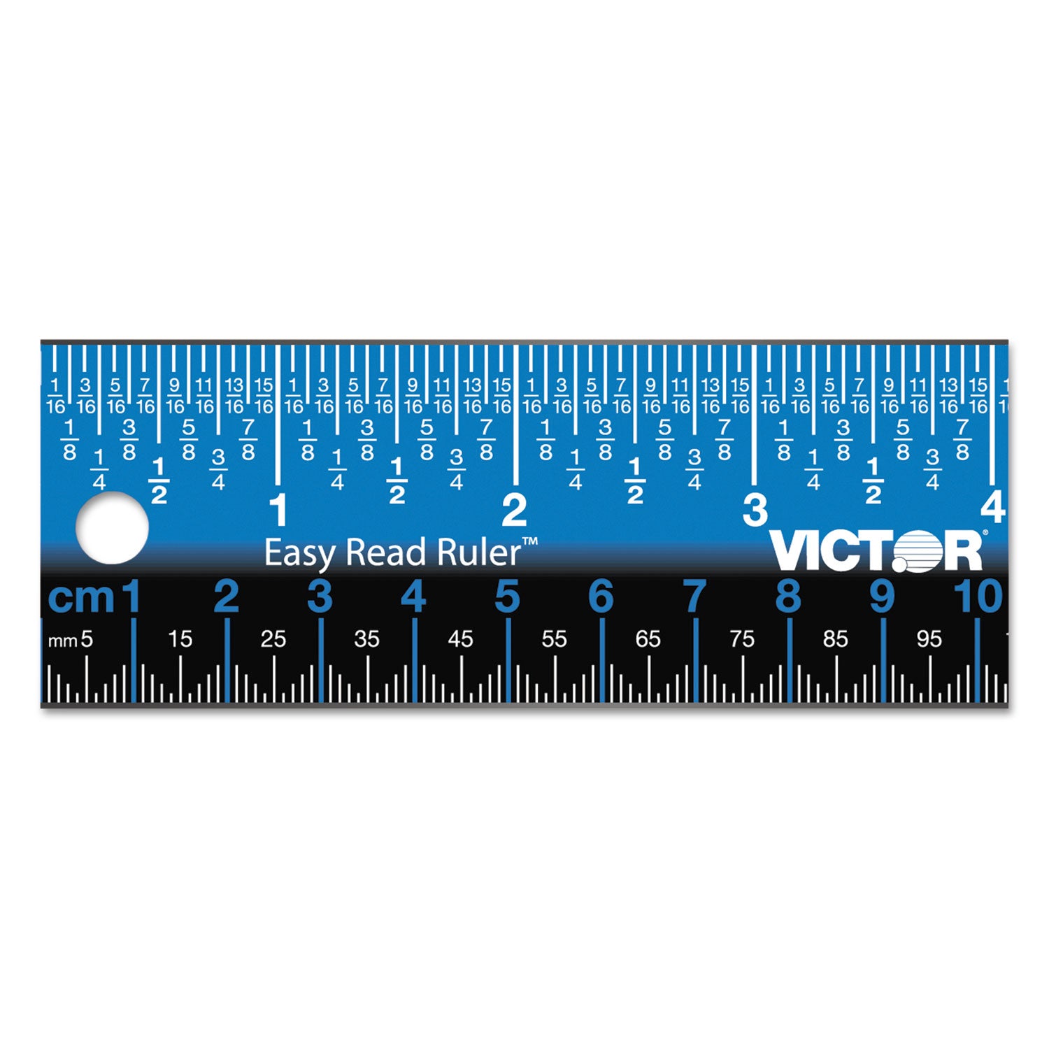 Easy Read Stainless Steel Ruler, Standard/Metric, 18".25 Long, Blue -