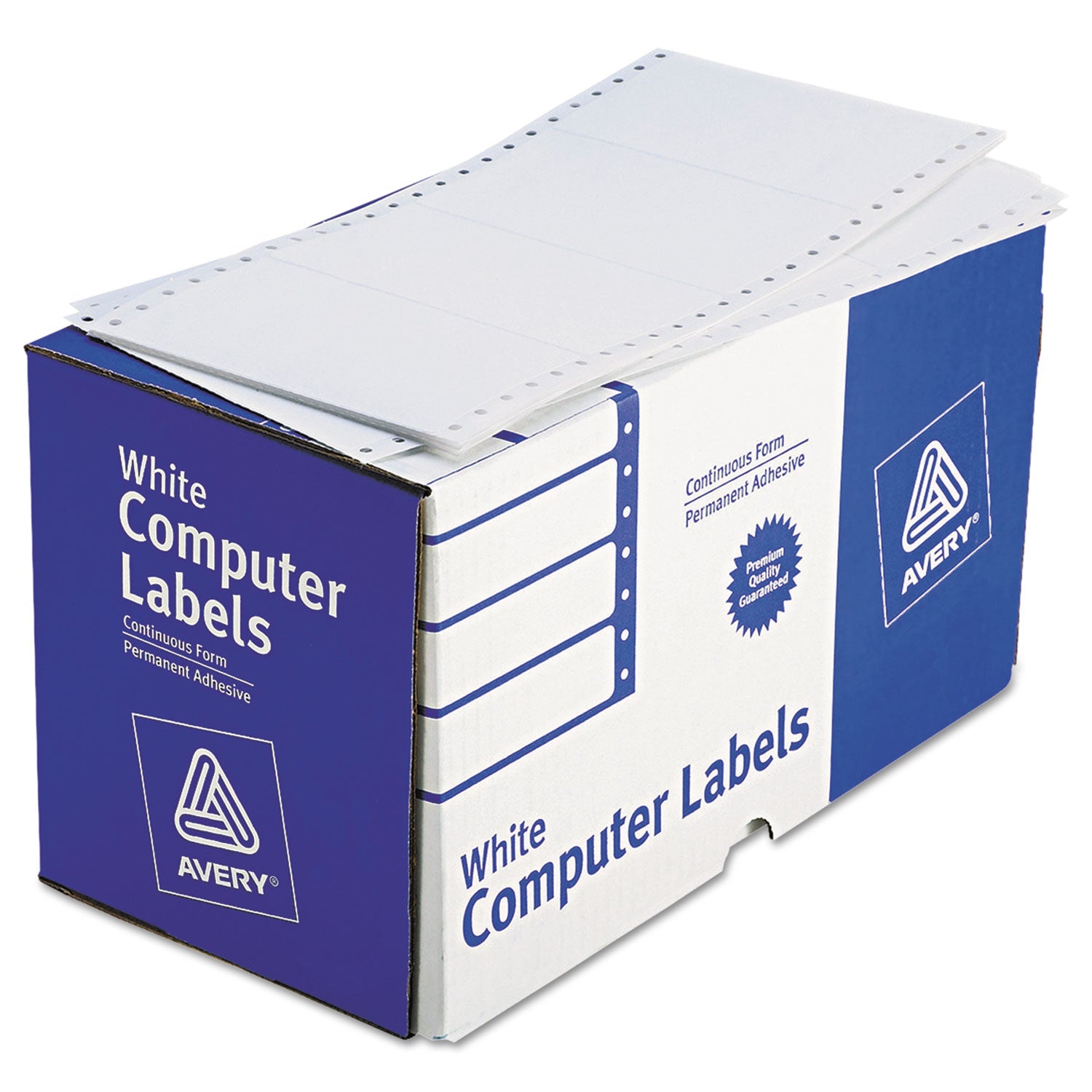 Dot Matrix Printer Mailing Labels, Pin-Fed Printers, 2.94 x 5, White, 3,000/Box -