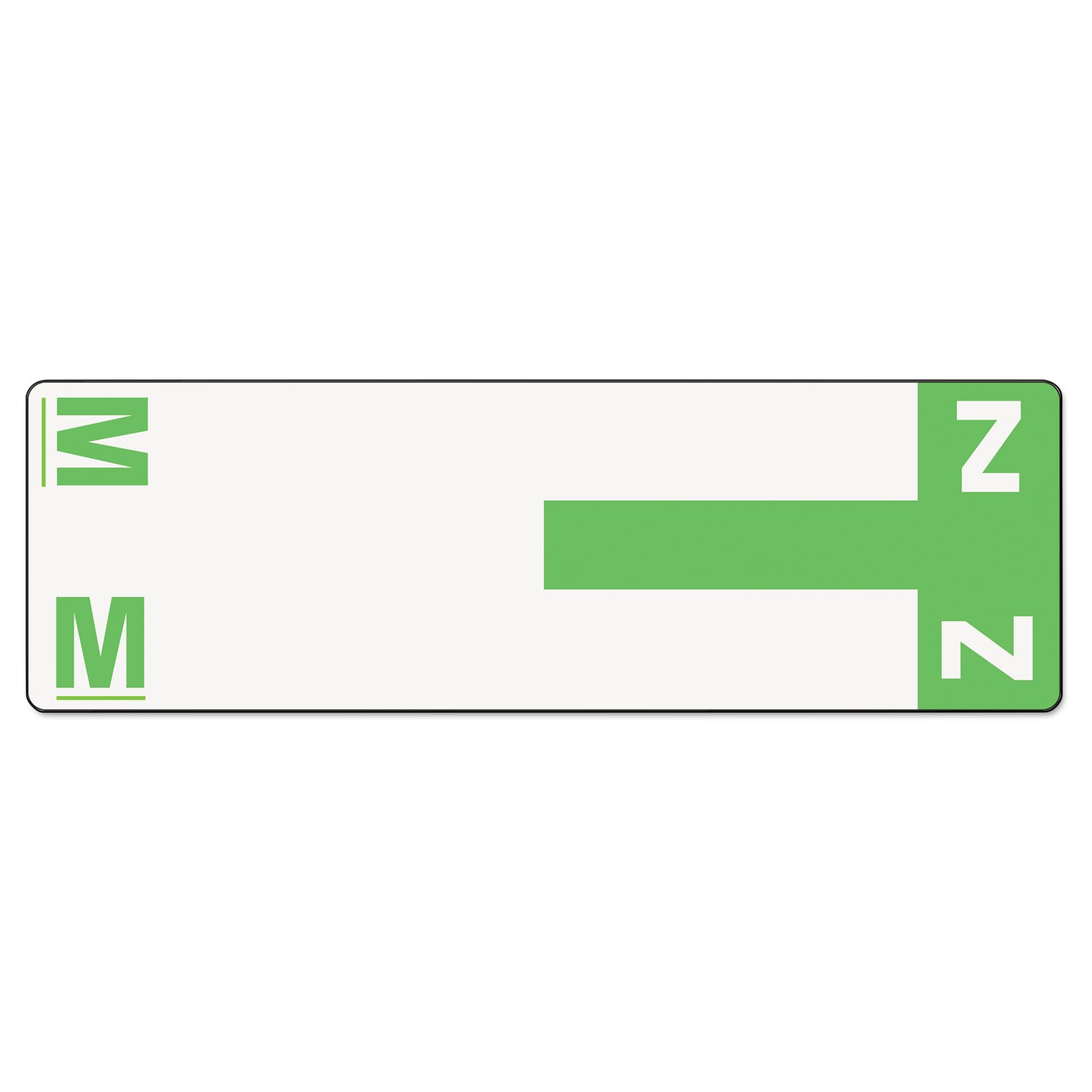 AlphaZ Color-Coded First Letter Combo Alpha Labels, M/Z, 1.16 x 3.63, Light Green/White, 5/Sheet, 20 Sheets/Pack -