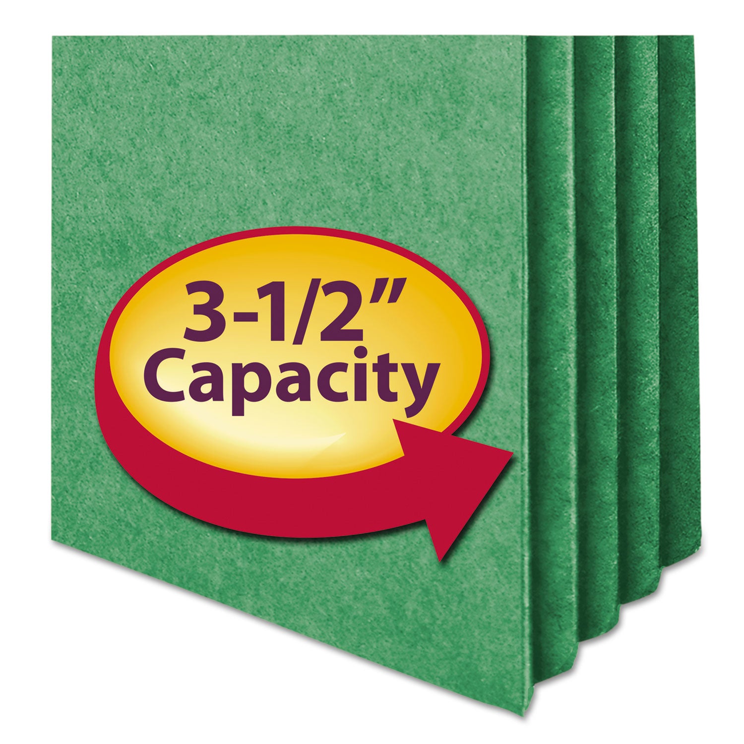 Colored File Pockets, 3.5" Expansion, Letter Size, Green -