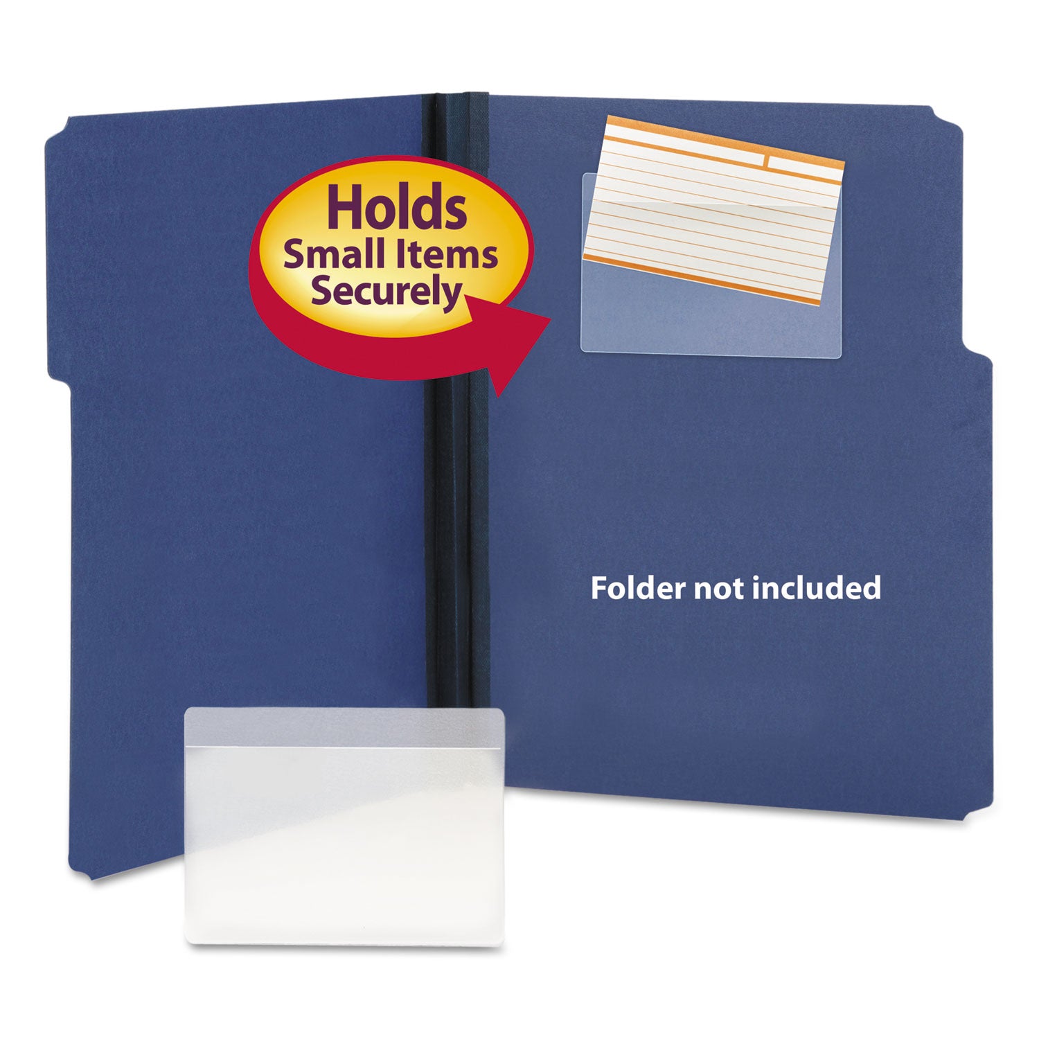 Self-Adhesive Poly Pockets, Top Load, 5.31 x 33.63, Clear, 100/Box -