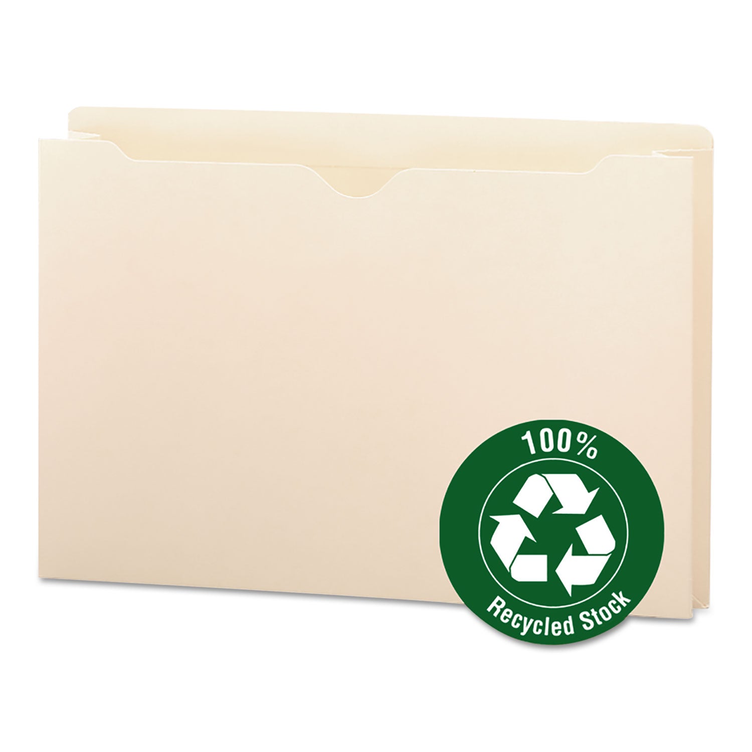 100% Recycled Top Tab File Jackets, Straight Tab, Legal Size, Manila, 50/Box -