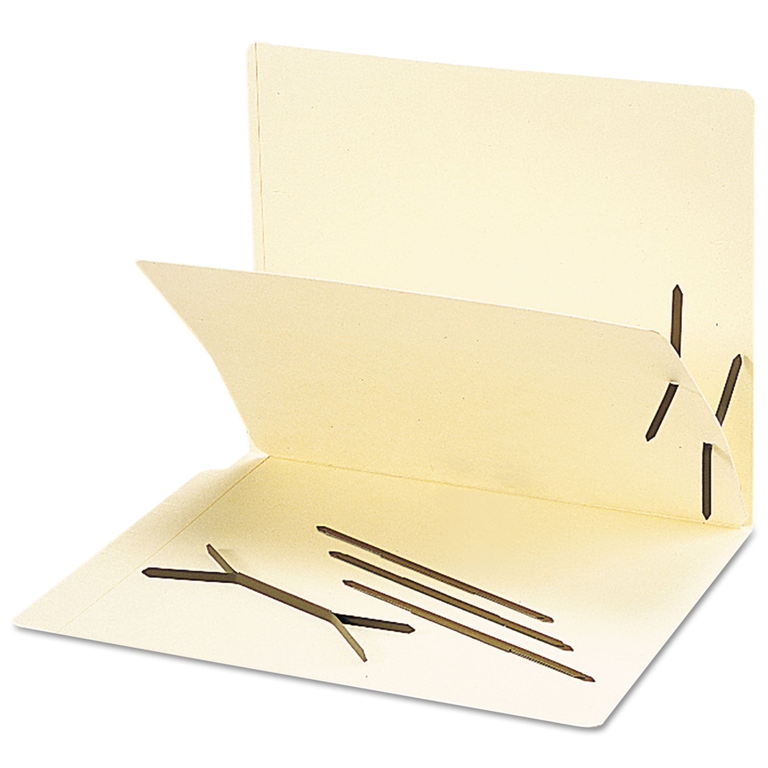 One-Piece 2-Prong Fasteners for Smead Pre-Slit Folder Dividers, 0.63" and 1" Capacity, 2.75" Center to Center, Brown, 100/Box -