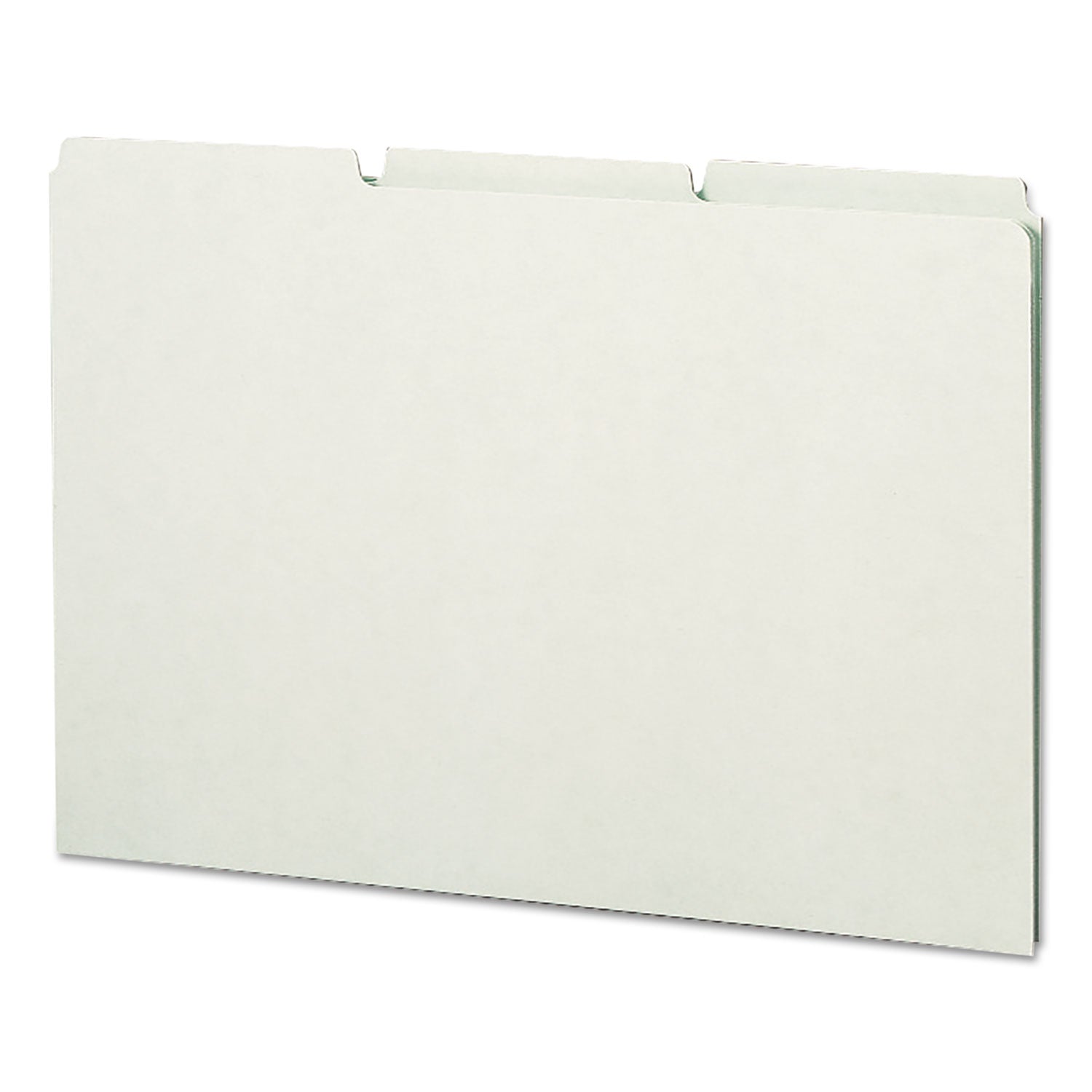 Recycled Blank Top Tab File Guides, 1/3-Cut Top Tab, Blank, 8.5 x 14, Green, 50/Box -