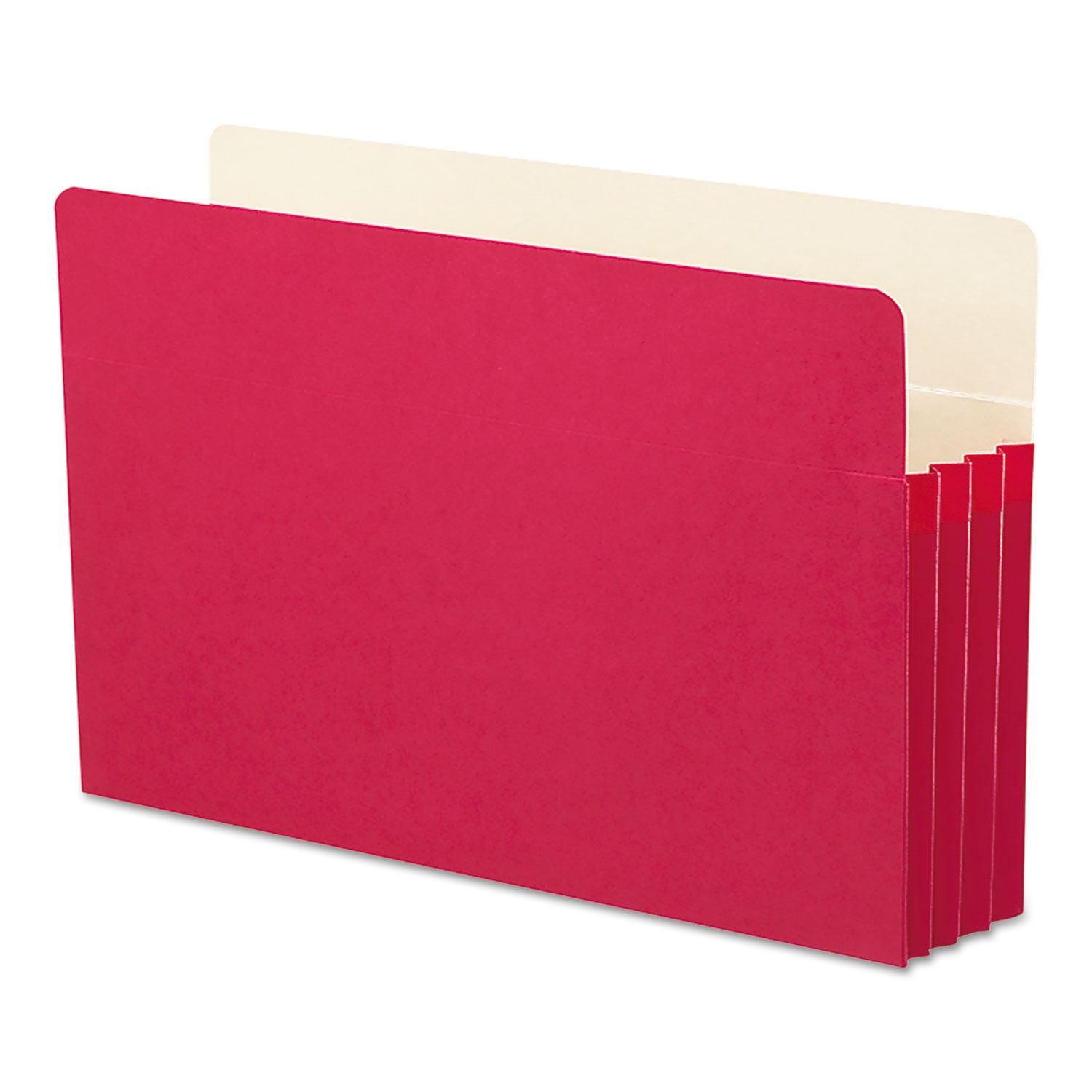 Colored File Pockets, 3.5" Expansion, Legal Size, Red -