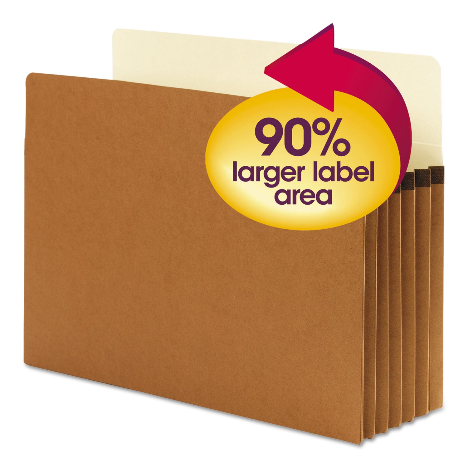 SuperTab Pockets, 5.25" Expansion, Letter Size, Redrope, 10/Box -