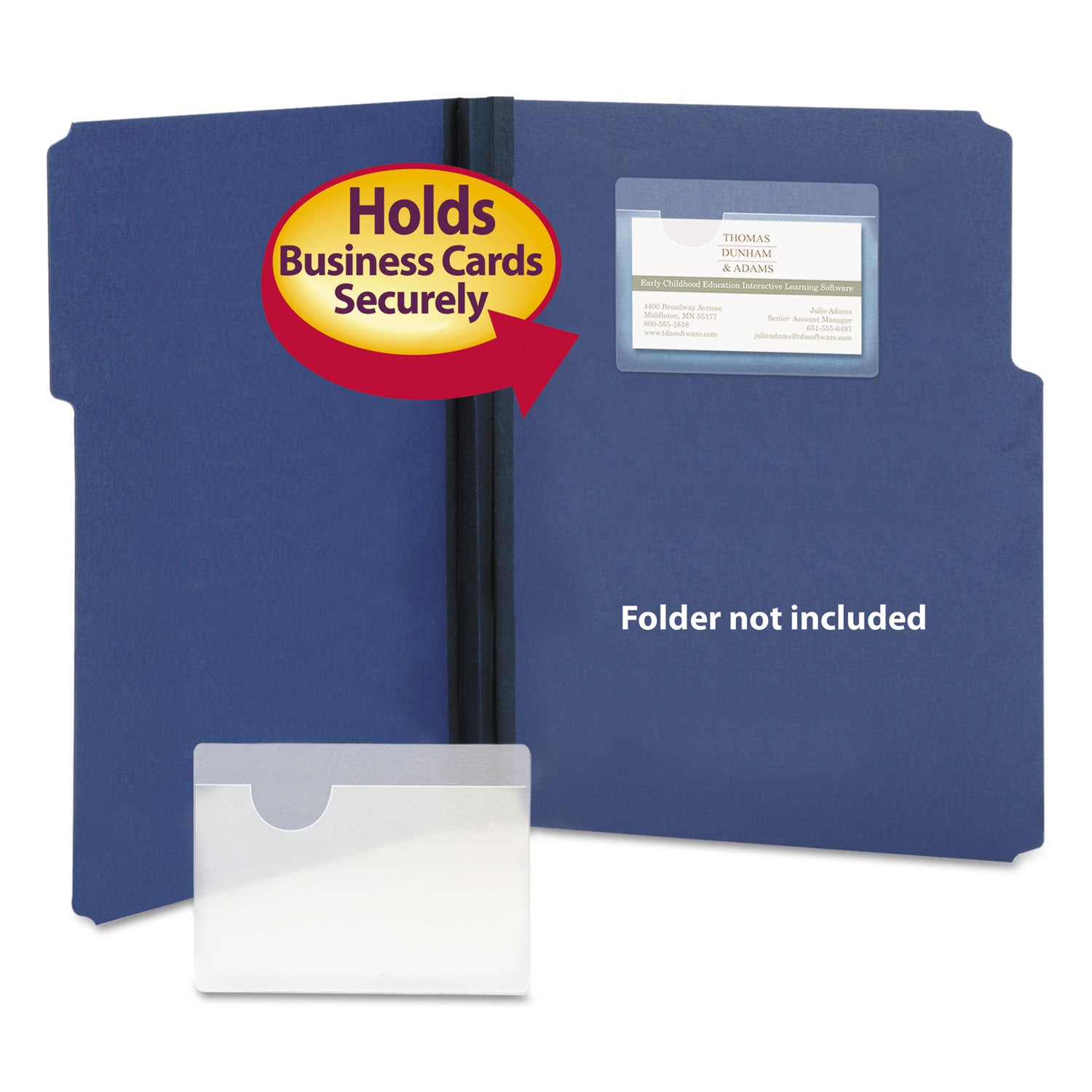 Self-Adhesive Poly Pockets, Top Load, 4.06 x 3, Clear, 100/Box -