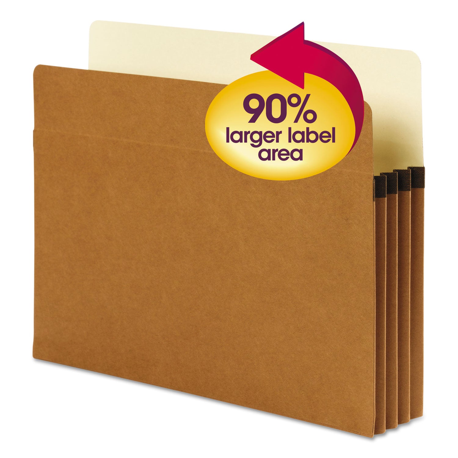 SuperTab Pockets, 3.5" Expansion, Letter Size, Redrope, 25/Box -