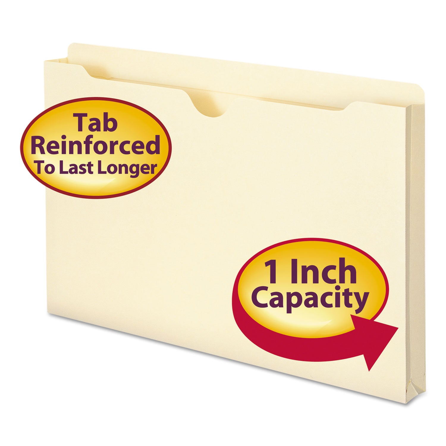 Manila File Jackets, 2-Ply Straight Tab, Legal Size, Manila, 50/Box -