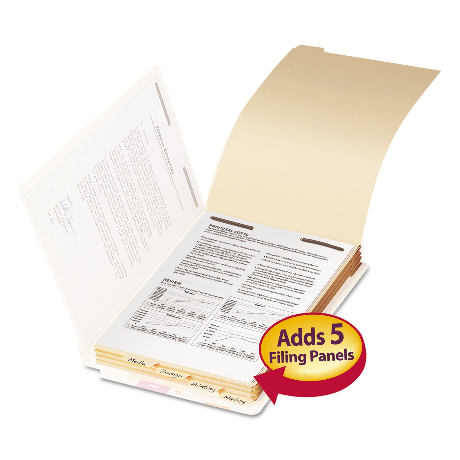 Stackable Folder Dividers with Fasteners, 1/5-Cut Bottom Tab, 1 Fastener, Legal Size, Manila, 4 Dividers/Set, 50 Sets -