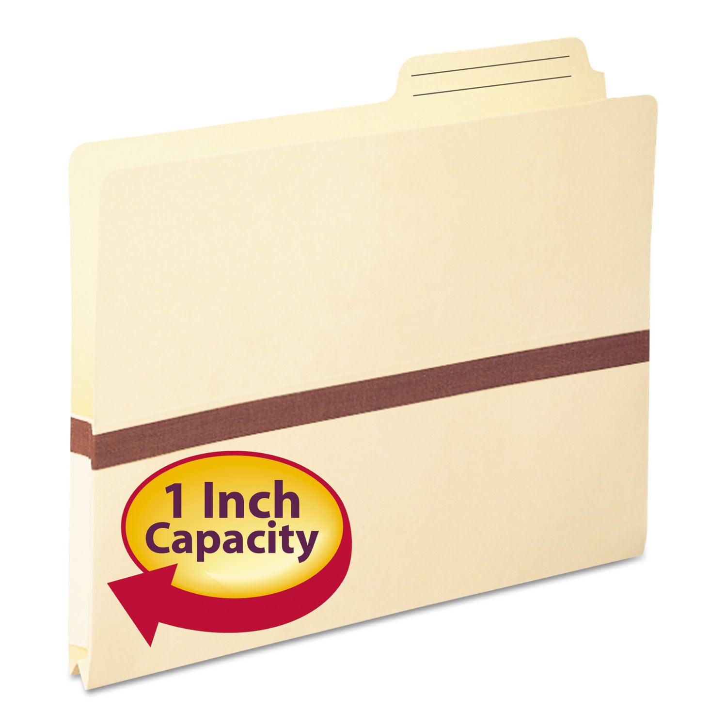 Manila File Pockets, 1" Expansion, Letter Size, Manila -