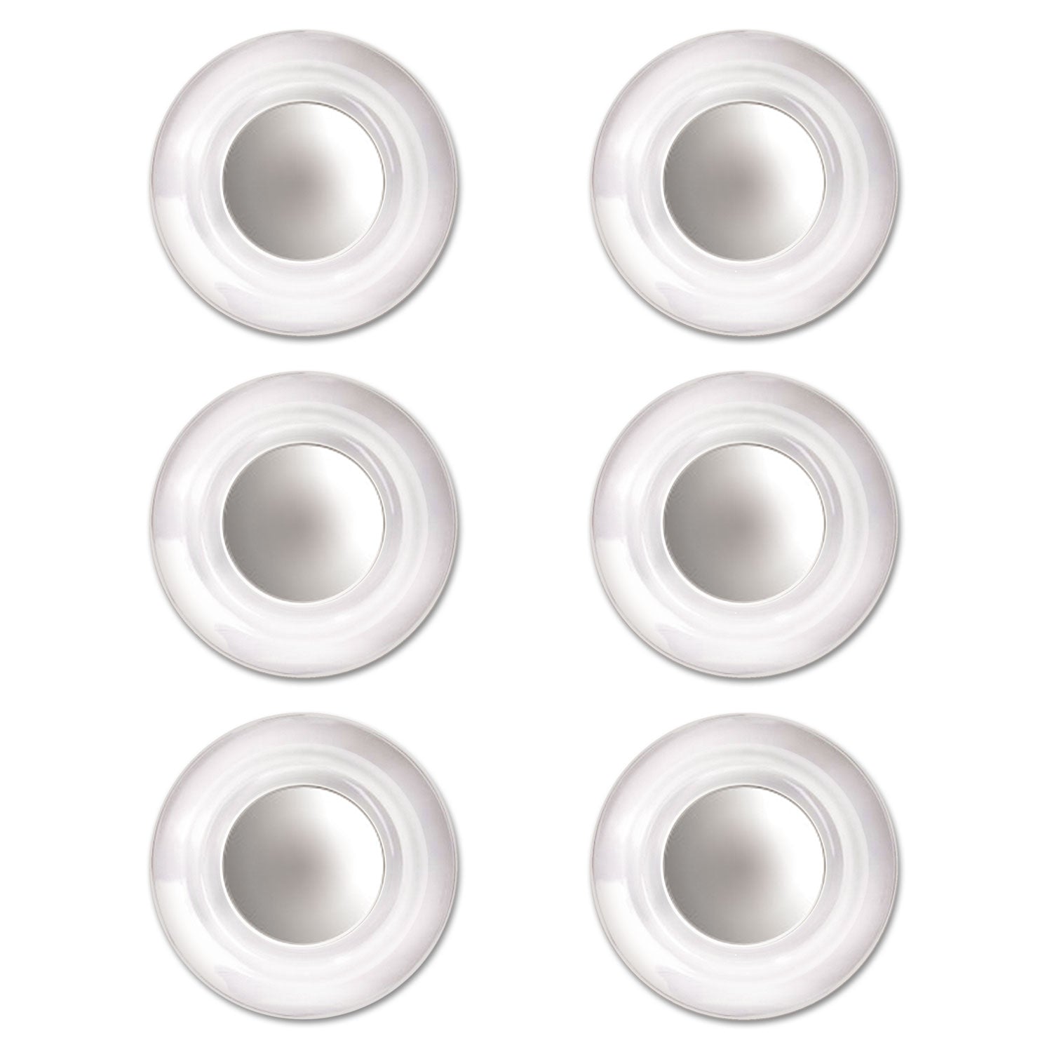 Glass Magnets, Large, Clear, 0.45" Diameter, 6/Pack - 1