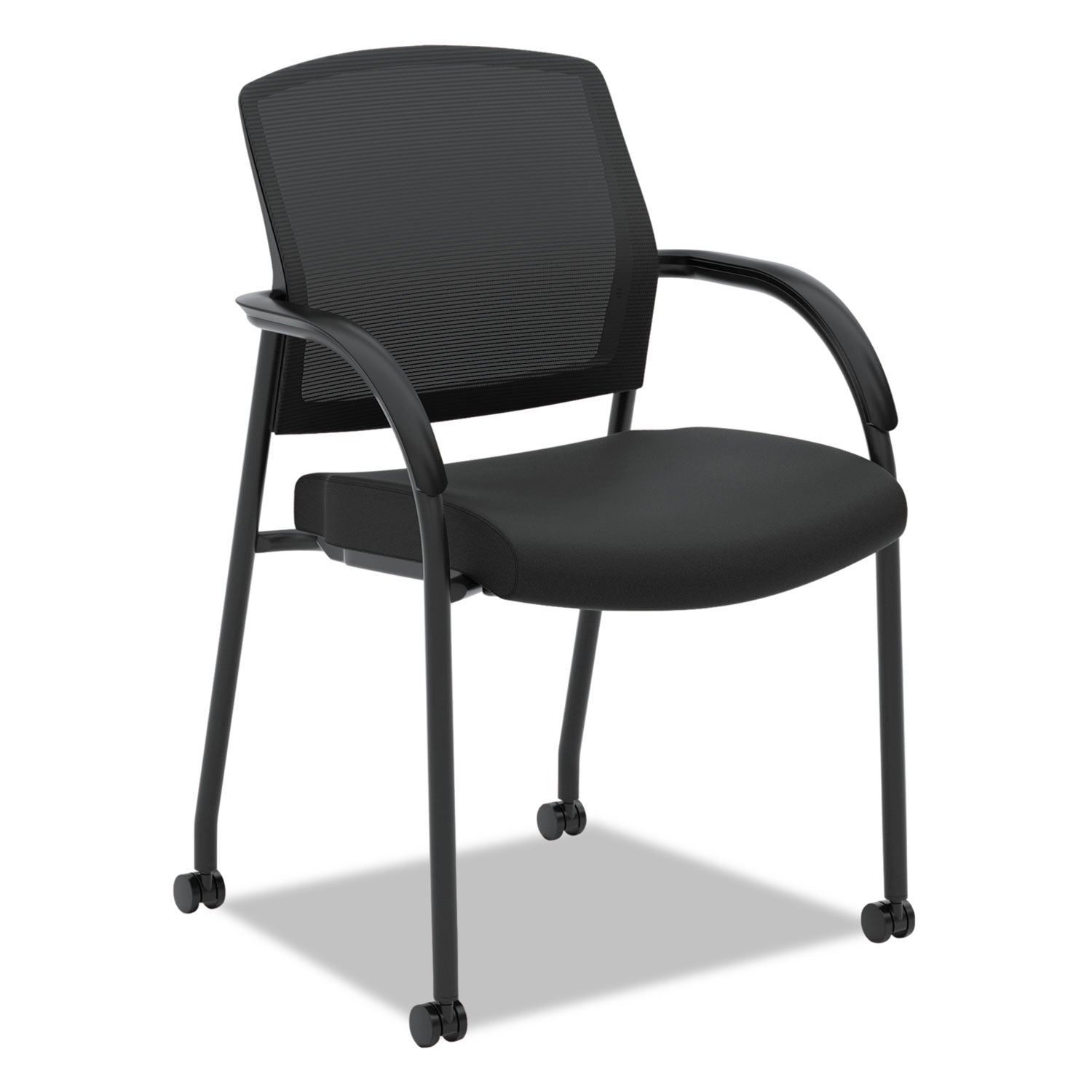 Lota Series Guest Side Chair, 23" x 24.75" x 34.5", Black Seat, Black Back, Black Base -