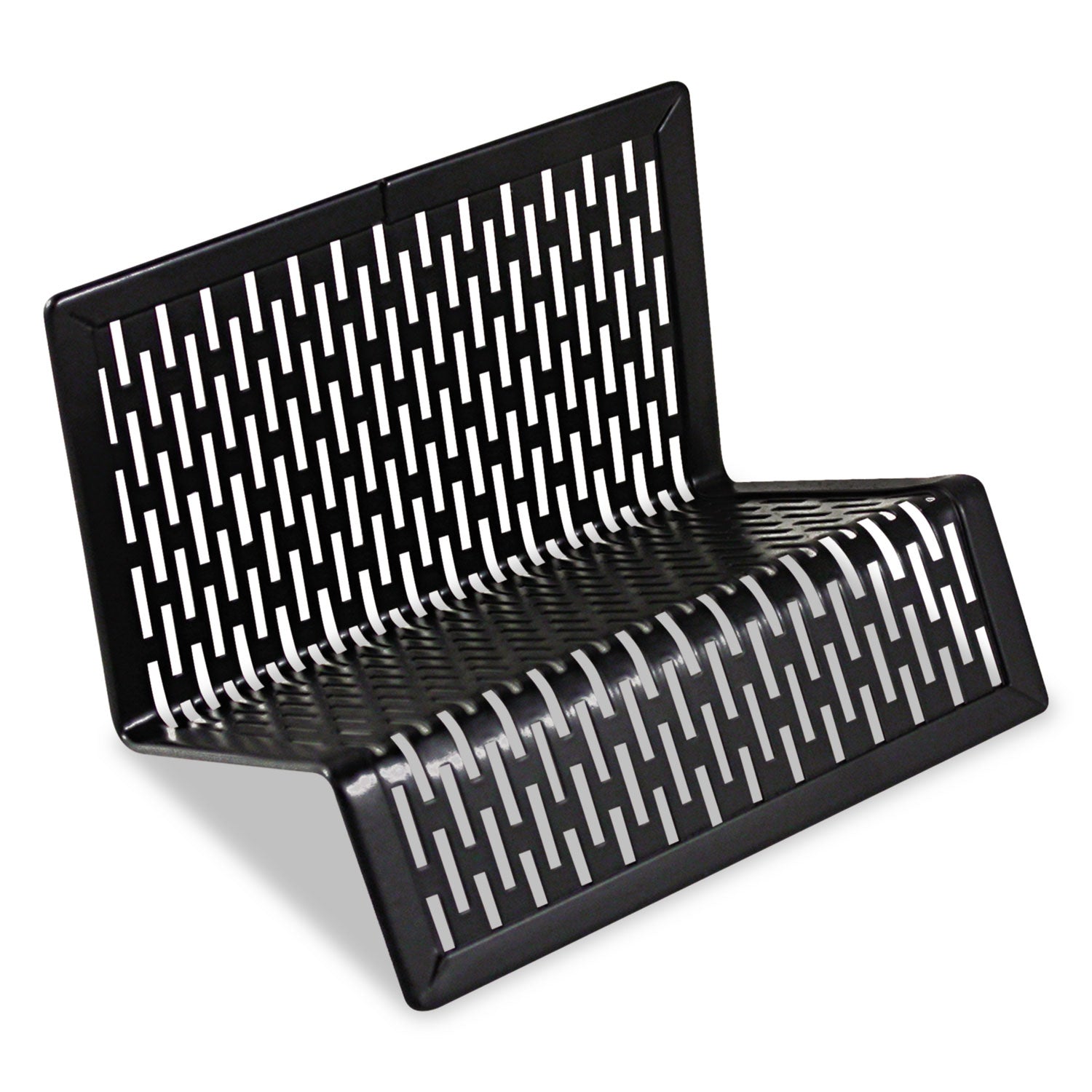 Urban Collection Punched Metal Business Card Holder, Holds 50 2 x 3.5 Cards, Perforated Steel, Black -
