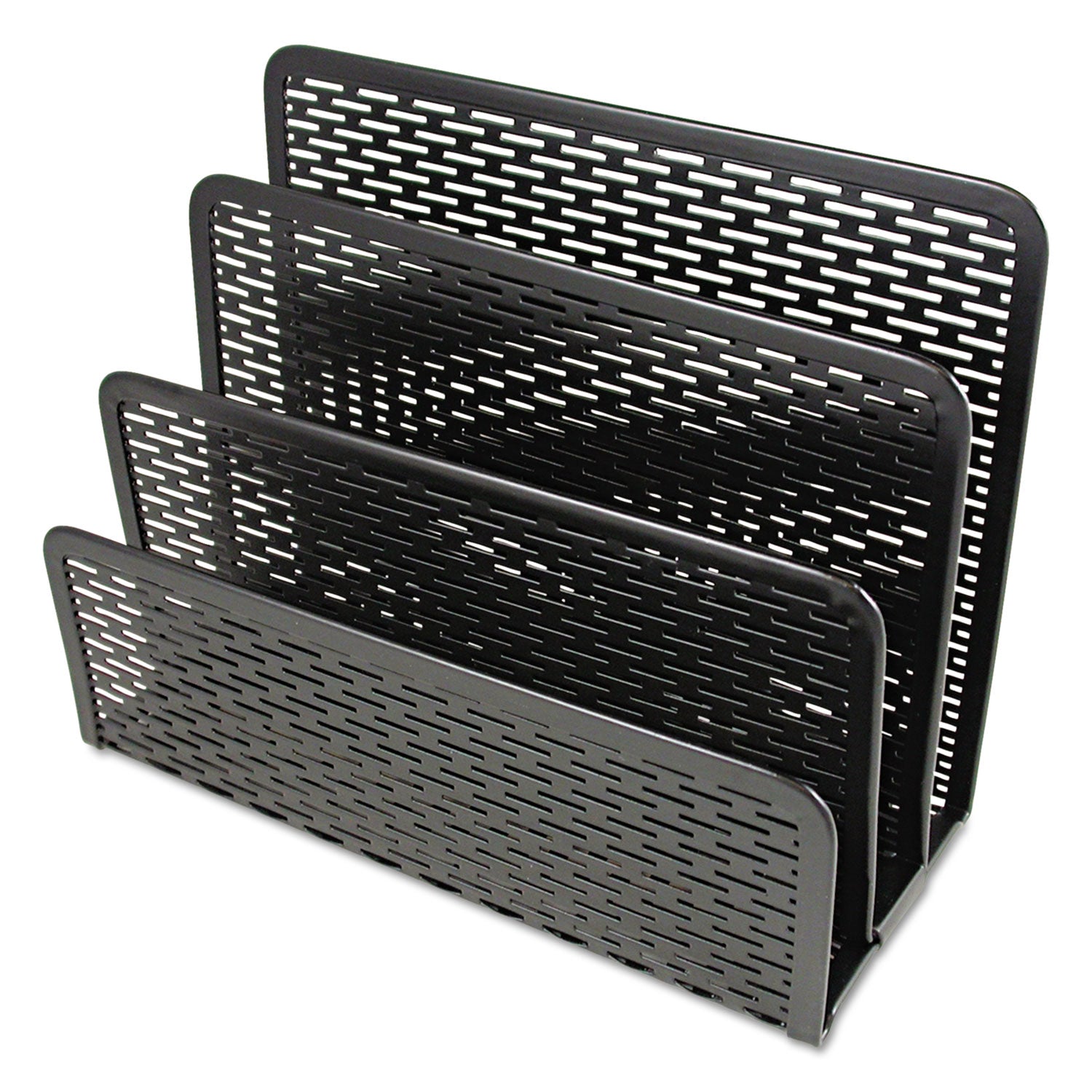 Urban Collection Punched Metal Letter Sorter, 3 Sections, DL to A6 Size Files, 6.5" x 3.25" x 5.5", Black -