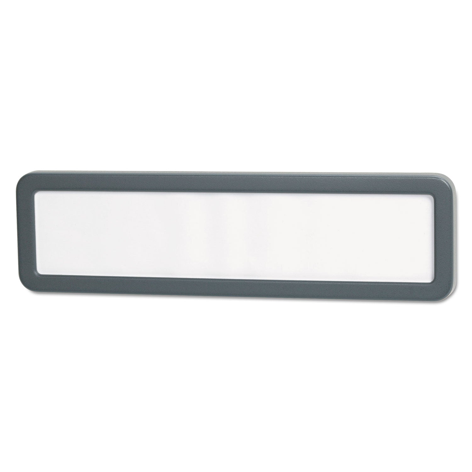 Recycled Cubicle Nameplate with Rounded Corners, 9 x 2.5, Charcoal -