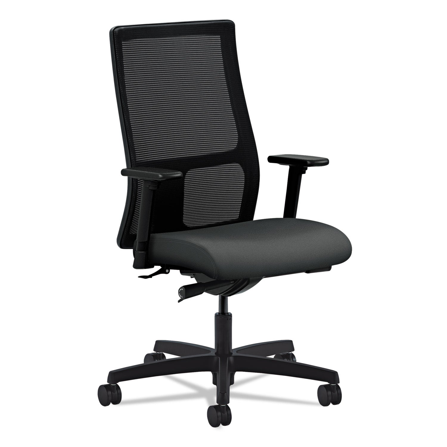 Ignition Series Mesh Mid-Back Work Chair, Supports Up to 300 lb, 17.5" to 22" Seat Height, Iron Ore Seat, Black Back/Base -