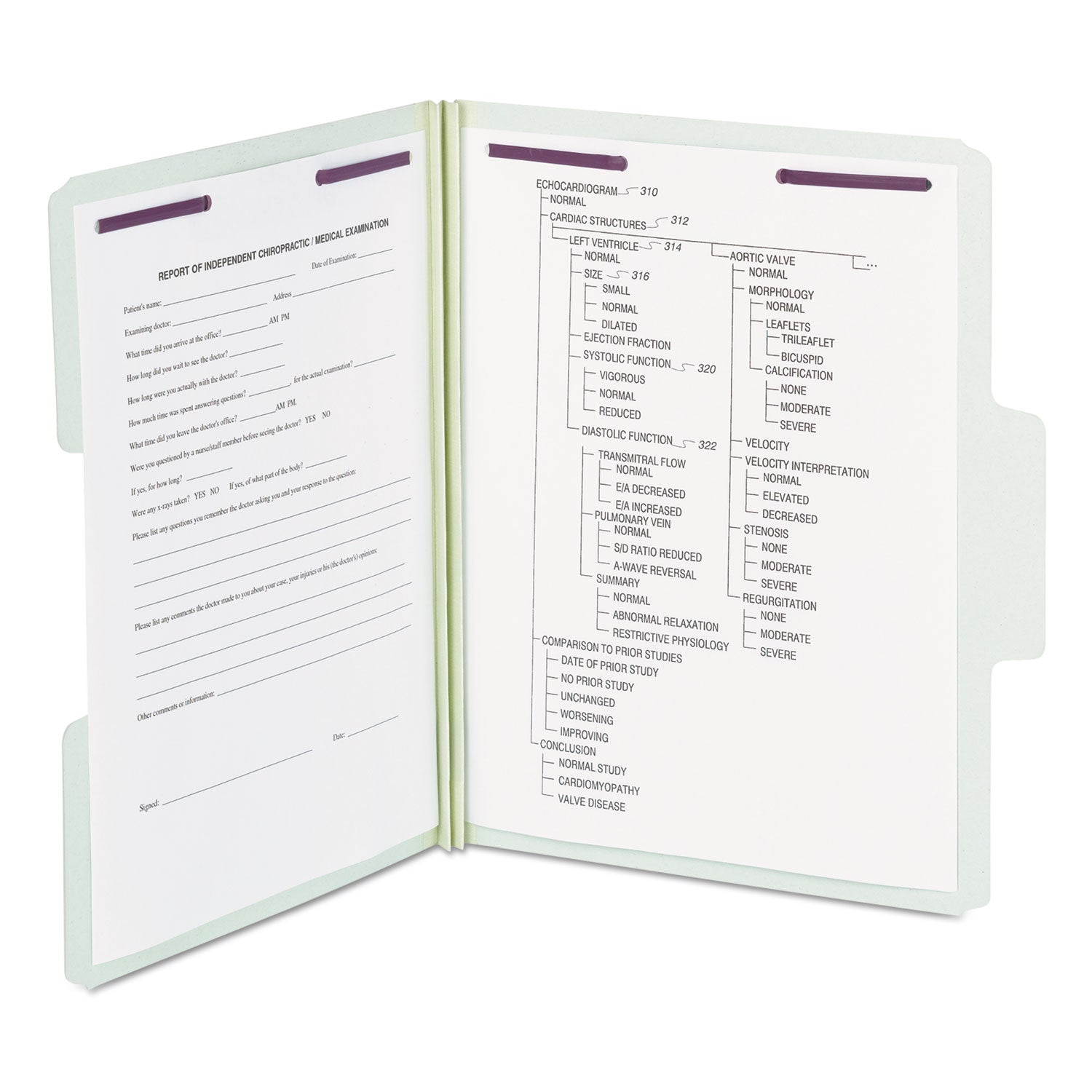 SuperTab Pressboard Fastener Folders with Two SafeSHIELD Fasteners, 2" Expansion, Letter Size, Gray-Green, 25/Box -