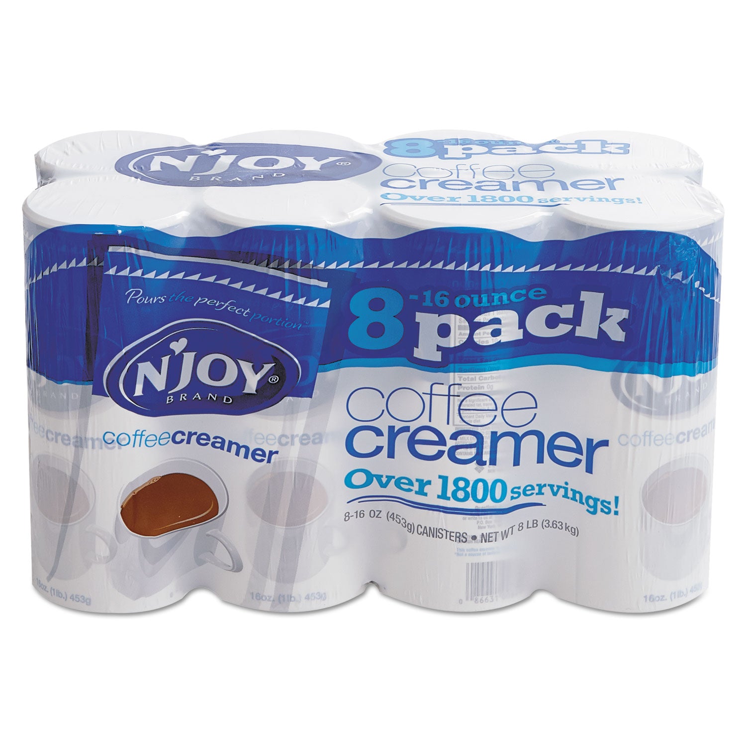 Non-Dairy Coffee Creamer, 16 oz Canister, 8/Pack -