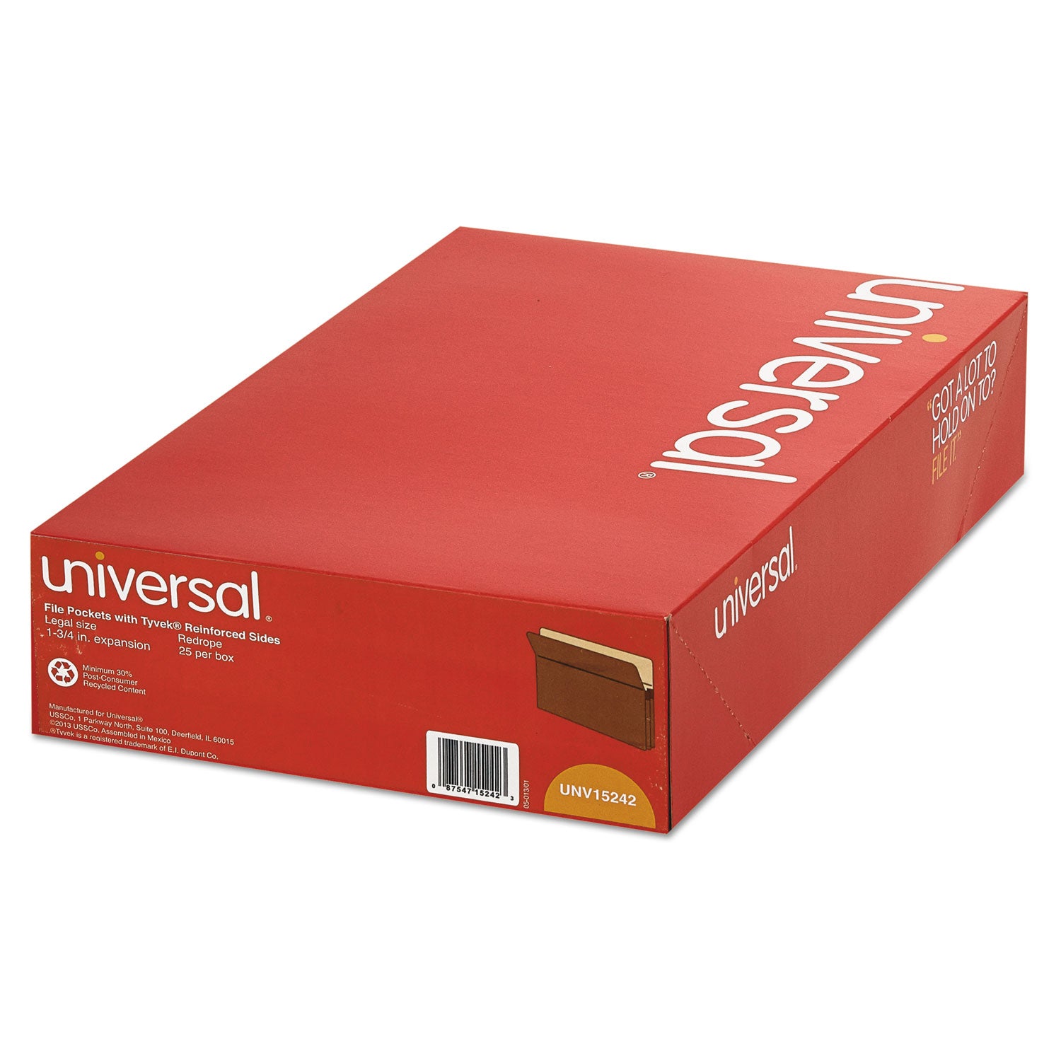 Redrope Expanding File Pockets, 1.75" Expansion, Legal Size, Redrope, 25/Box -