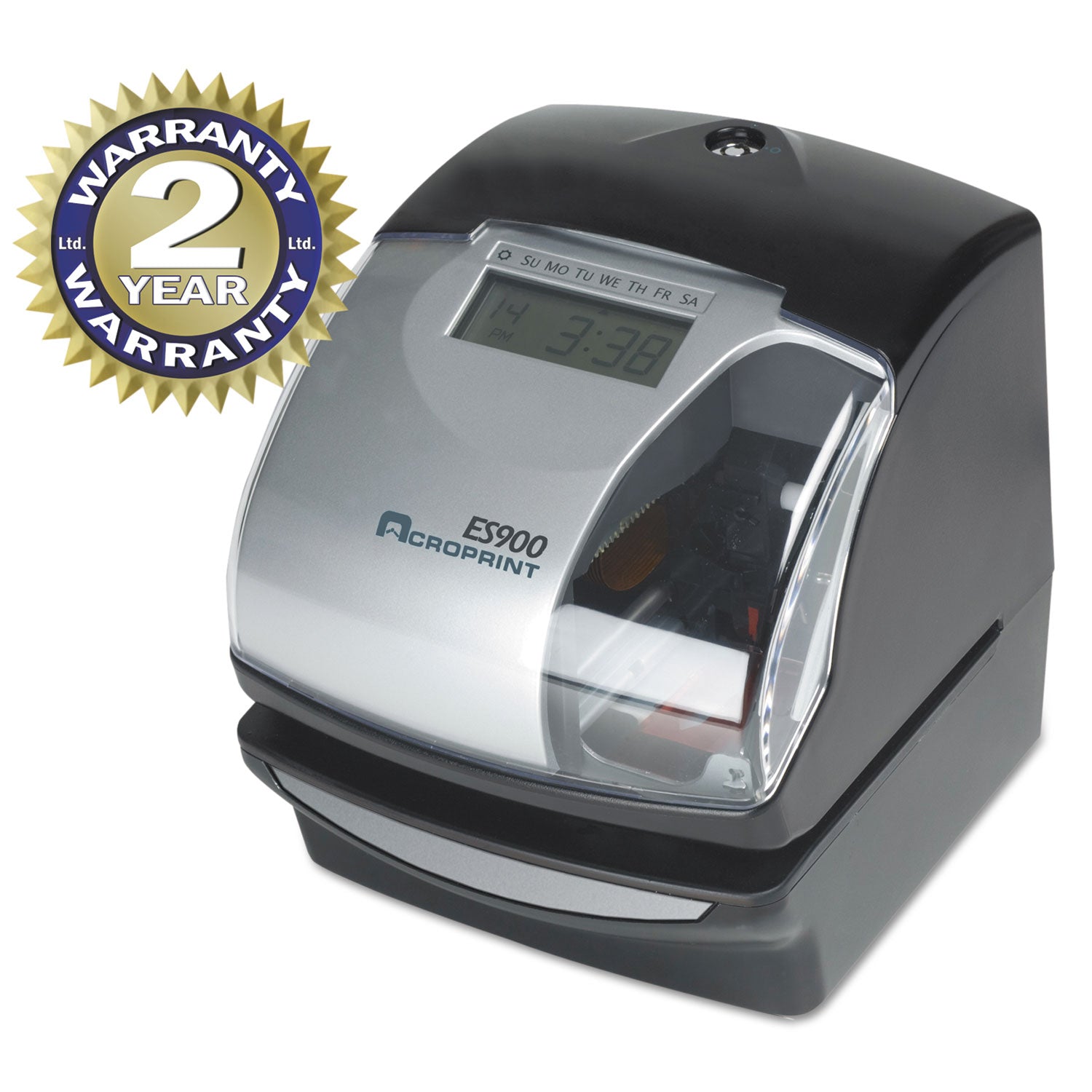ES900 Atomic Electronic Payroll Recorder, Time Stamp and Numbering Machine, Digital Display, Black -