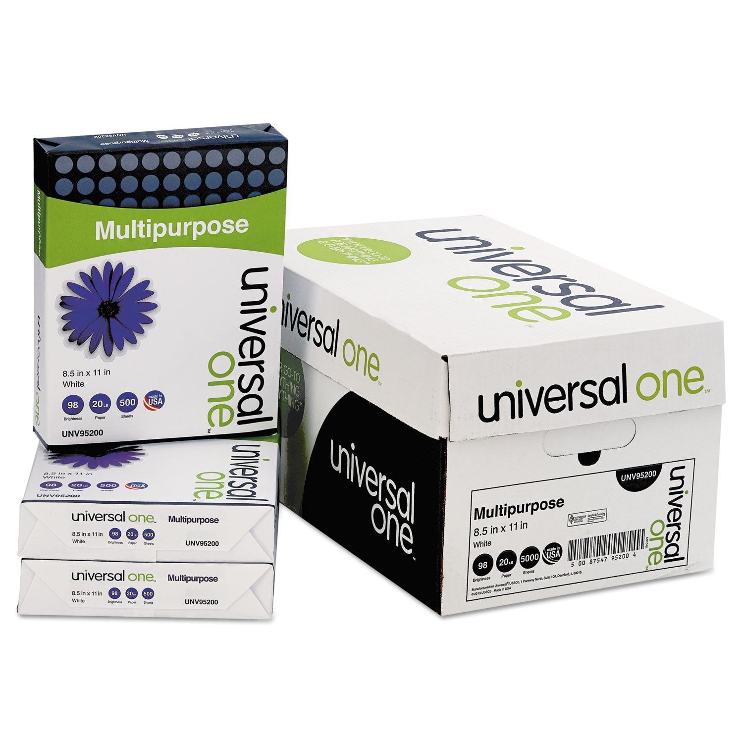 Deluxe Multipurpose Paper, 98 Bright, 20 lb Bond Weight, 8.5 x 11, Bright White, 500 Sheets/Ream, 10 Reams/Carton -