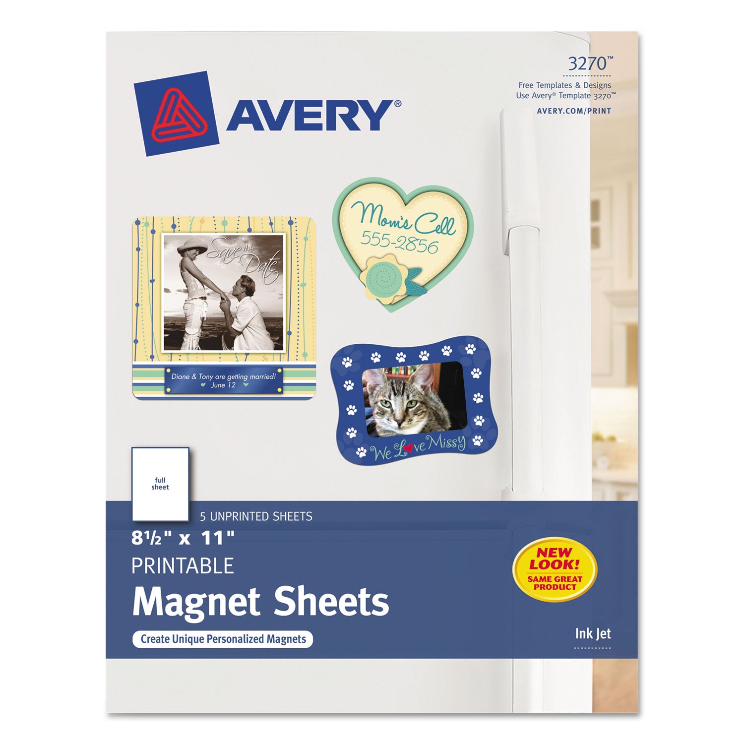 Printable Magnet Sheets, 8.5 x 11, White, 5/Pack -