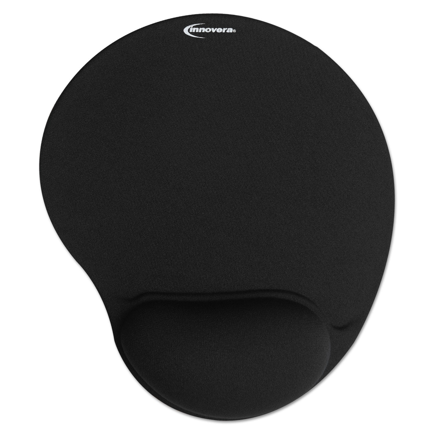 Mouse Pad with Fabric-Covered Gel Wrist Rest, 10.37 x 8.87, Black -