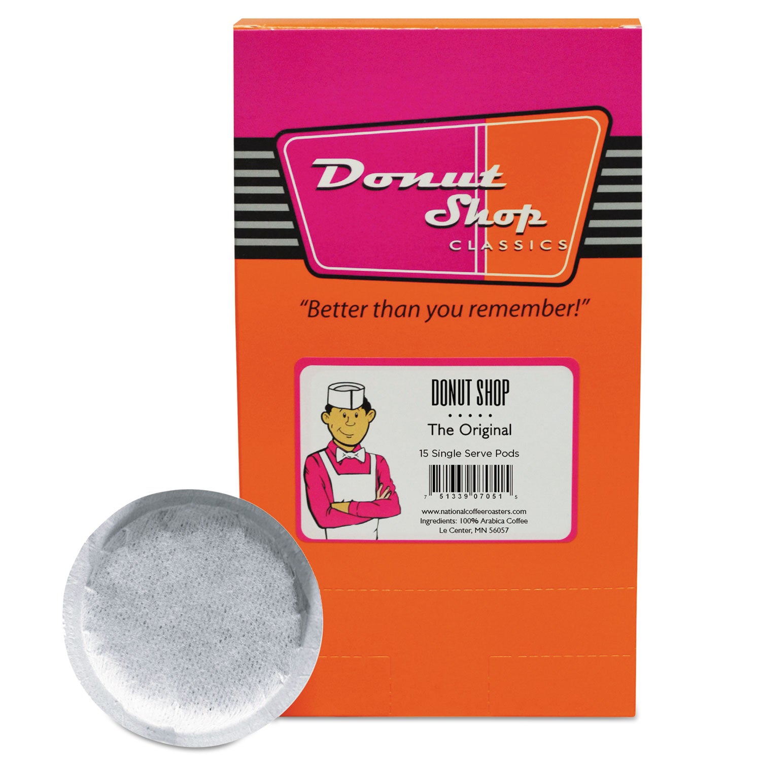 Donut Shop Coffee Pods, Medium Roast, 15/Box -