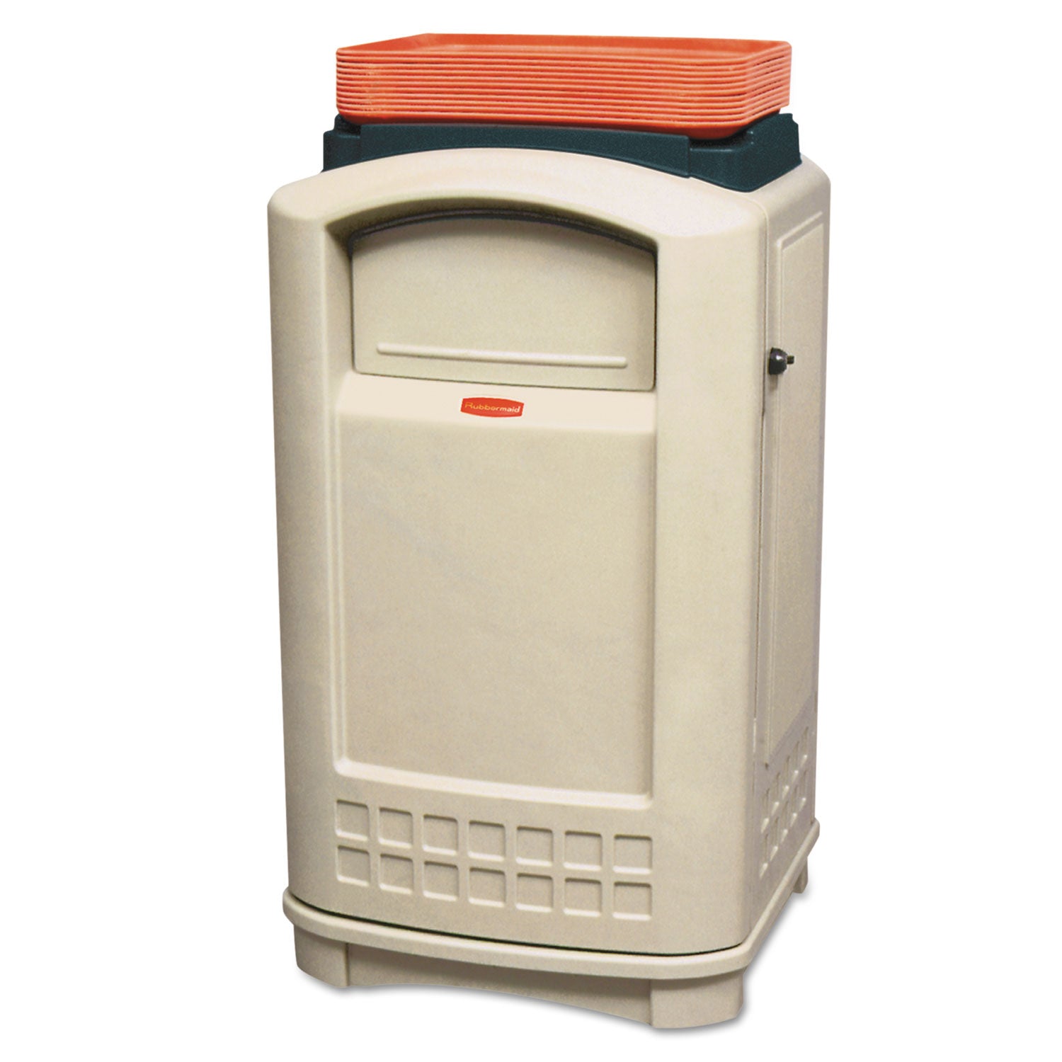 plaza-lunch-tray-top-container-50-gal-plastic-beige_rcp3963bei - 1