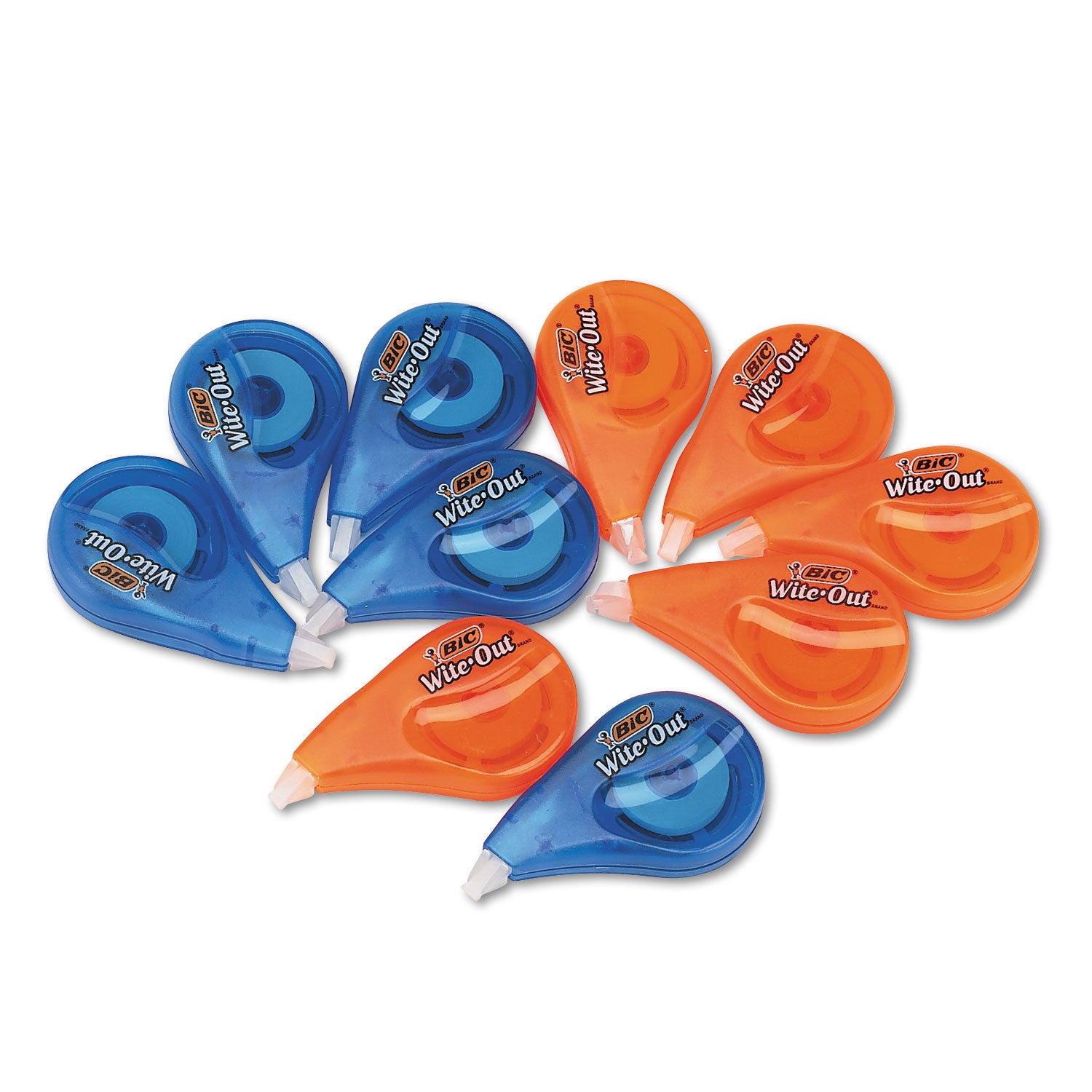 Wite-Out EZ Correct Correction Tape Value Pack, Non-Refillable, Randomly Assorted Applicator Colors, 0.17" x 472", 10/Box -