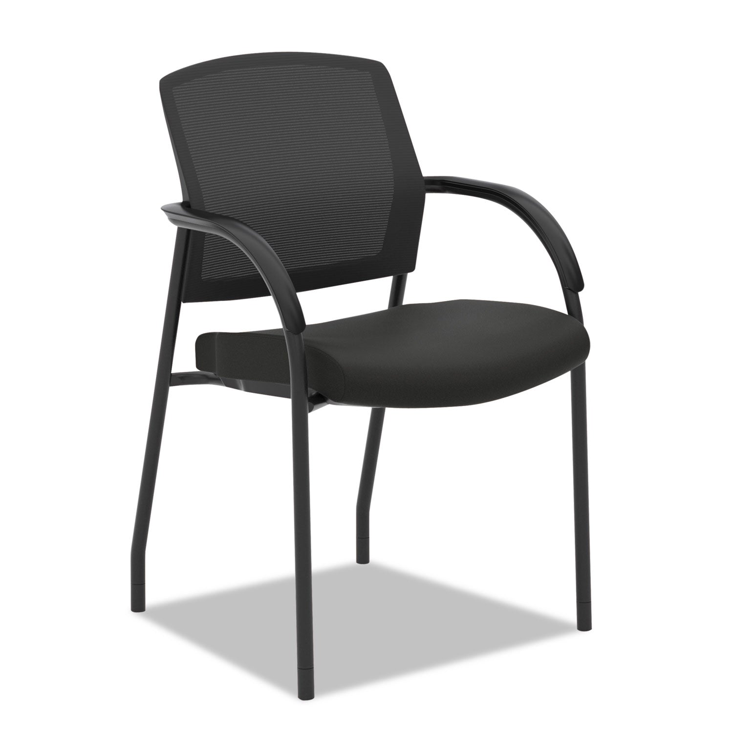 Lota Series Guest Side Chair, 23" x 24.75" x 34.5", Black Seat, Black Back, Black Base -