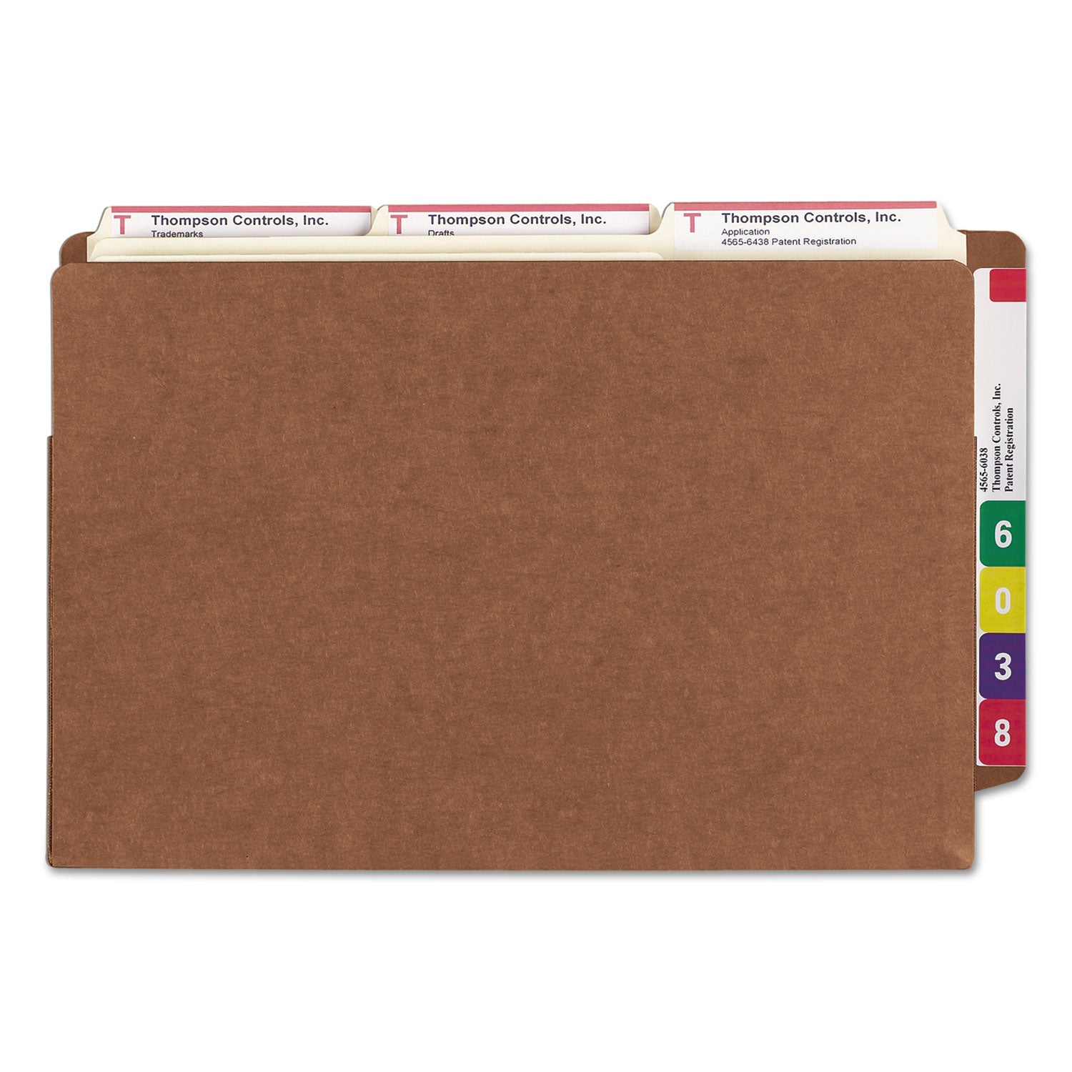 Heavy-Duty Redrope End Tab TUFF Pockets, 3.5" Expansion, Legal Size, Redrope, 10/Box -