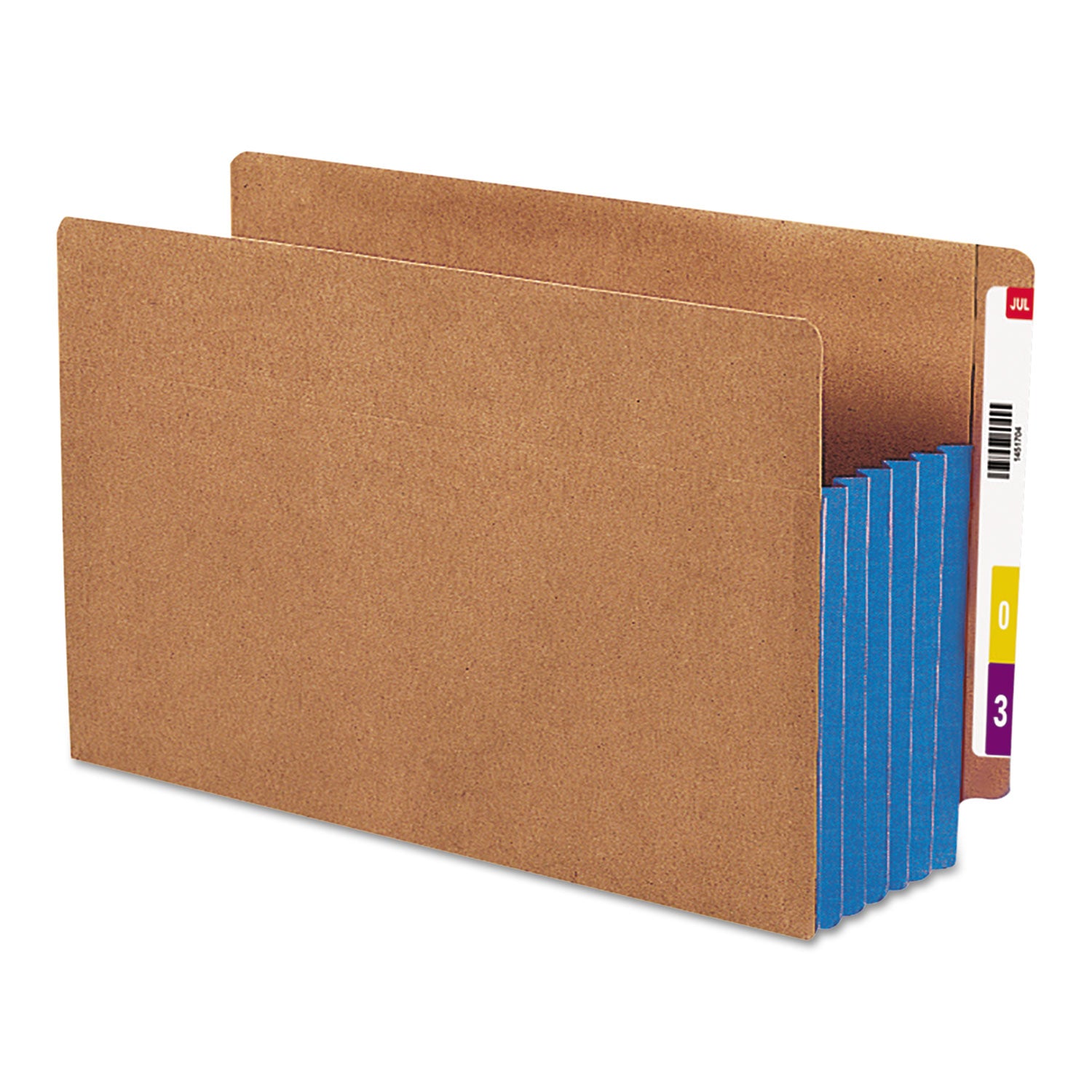 Redrope Drop-Front End Tab File Pockets, Fully Lined 6.5" High Gussets, 5.25" Expansion, Legal Size, Redrope/Blue, 10/Box -