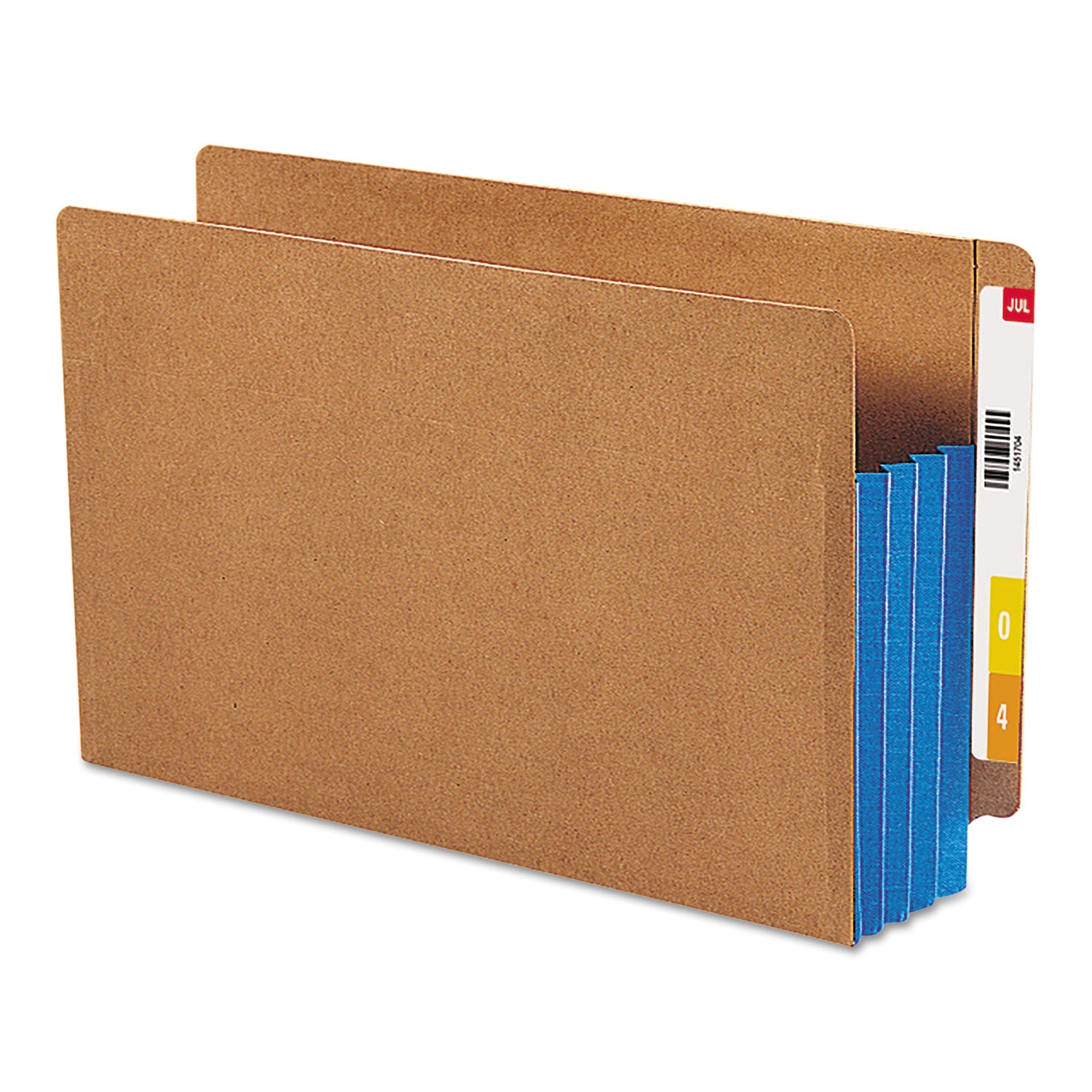 Redrope Drop-Front End Tab File Pockets, Fully Lined 6.5" High Gussets, 3.5" Expansion, Legal Size, Redrope/Blue, 10/Box -